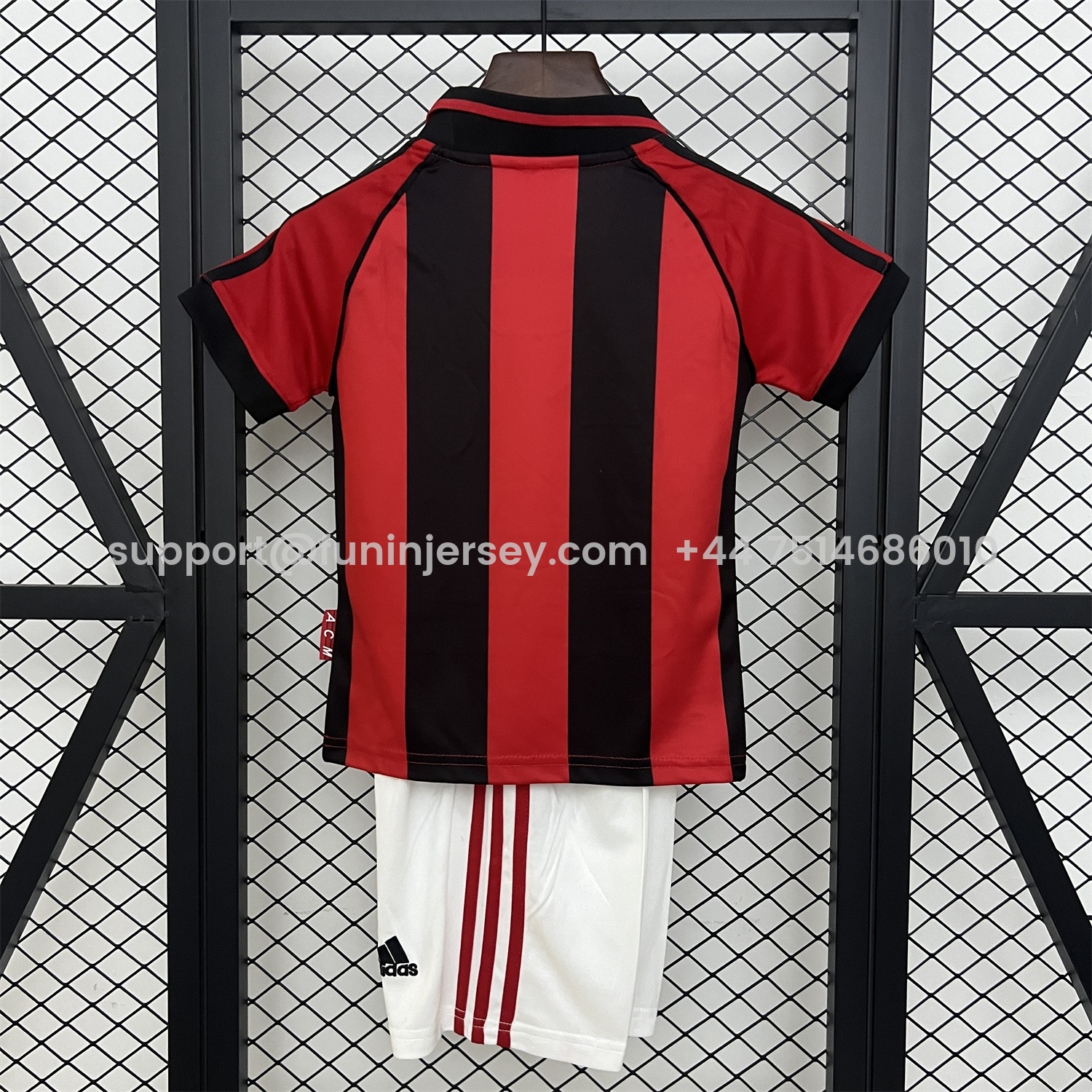 Funinjersey-Retro AC Milan 1998-99 Home Kids Kit