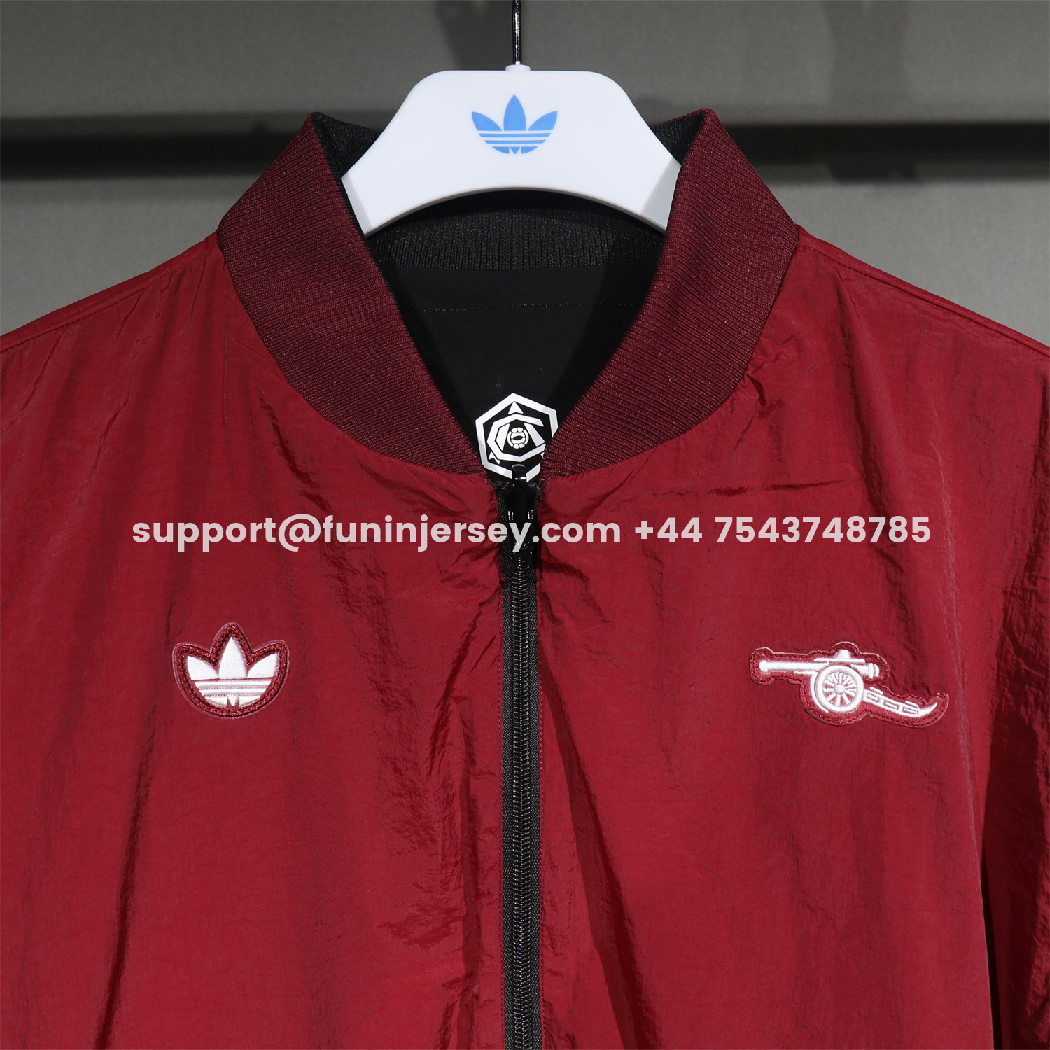 Funinjersey-Arsenal 25-26 Double Sided Reversible Windbreaker - Black & Red