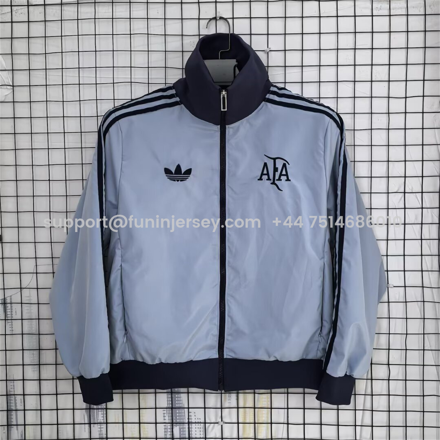 Funinjersey-Argentina 25-26 Training Windbreaker Jacket - Grey