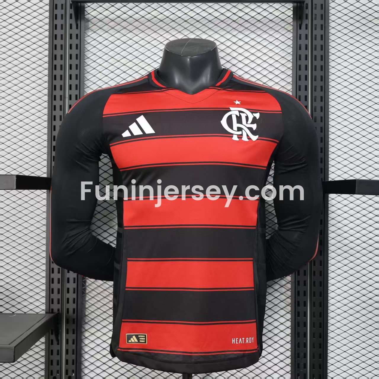 Funinjersey-Flamengo 25-26 Home Long Sleeves Unsponsored Jersey - Player Version