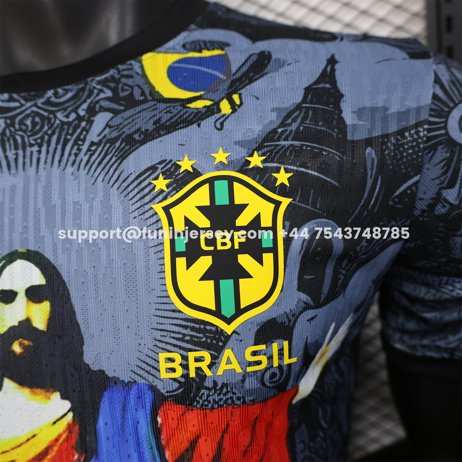 Funinjersey-Brazil 25-26 Colorful Jesus Statue Special Black Jersey - Player Version