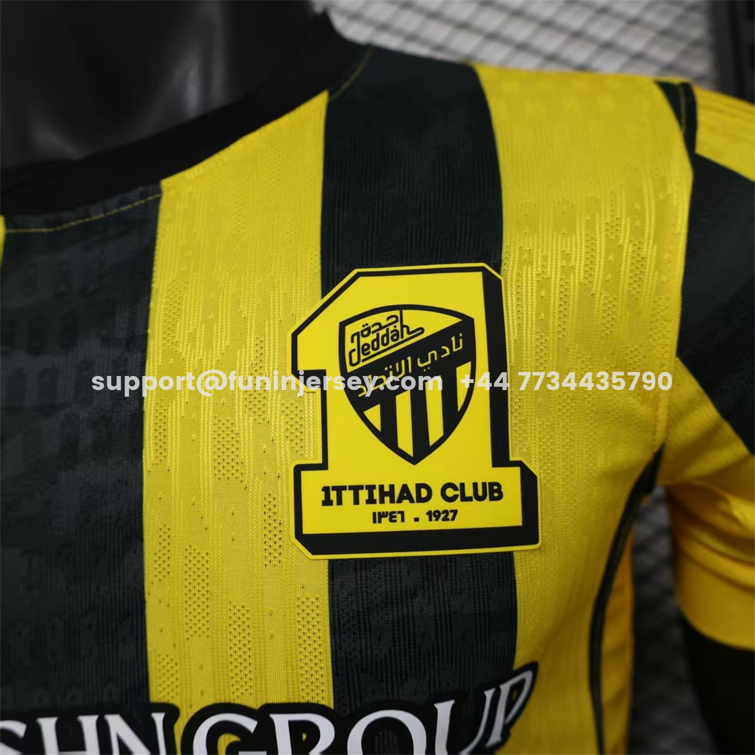 Funinjersey-Al Ittihad Jeddah United 25-26 Home Yellow New Sponsors Jersey - Player Version