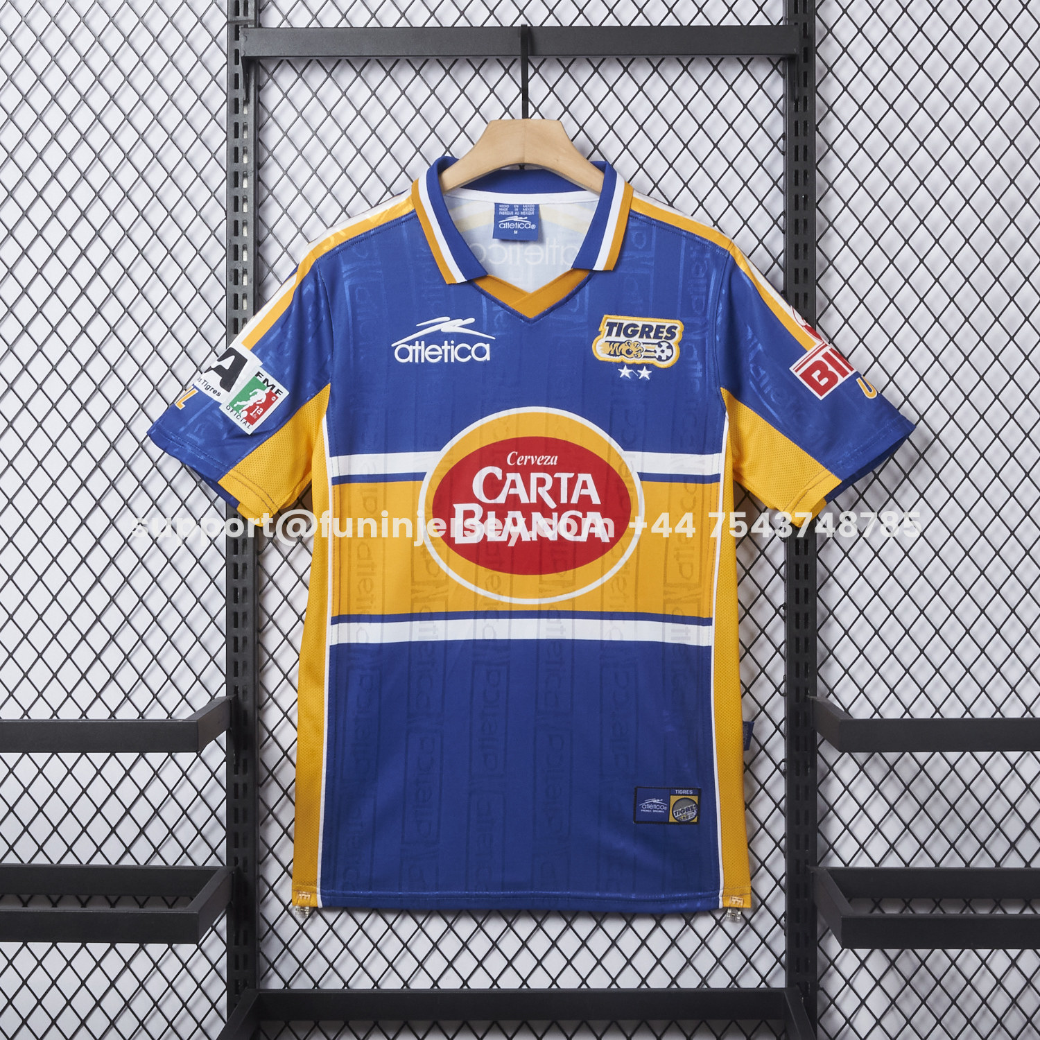 Funinjersey-Retro Tigres UANL 1999-00 Away Jersey