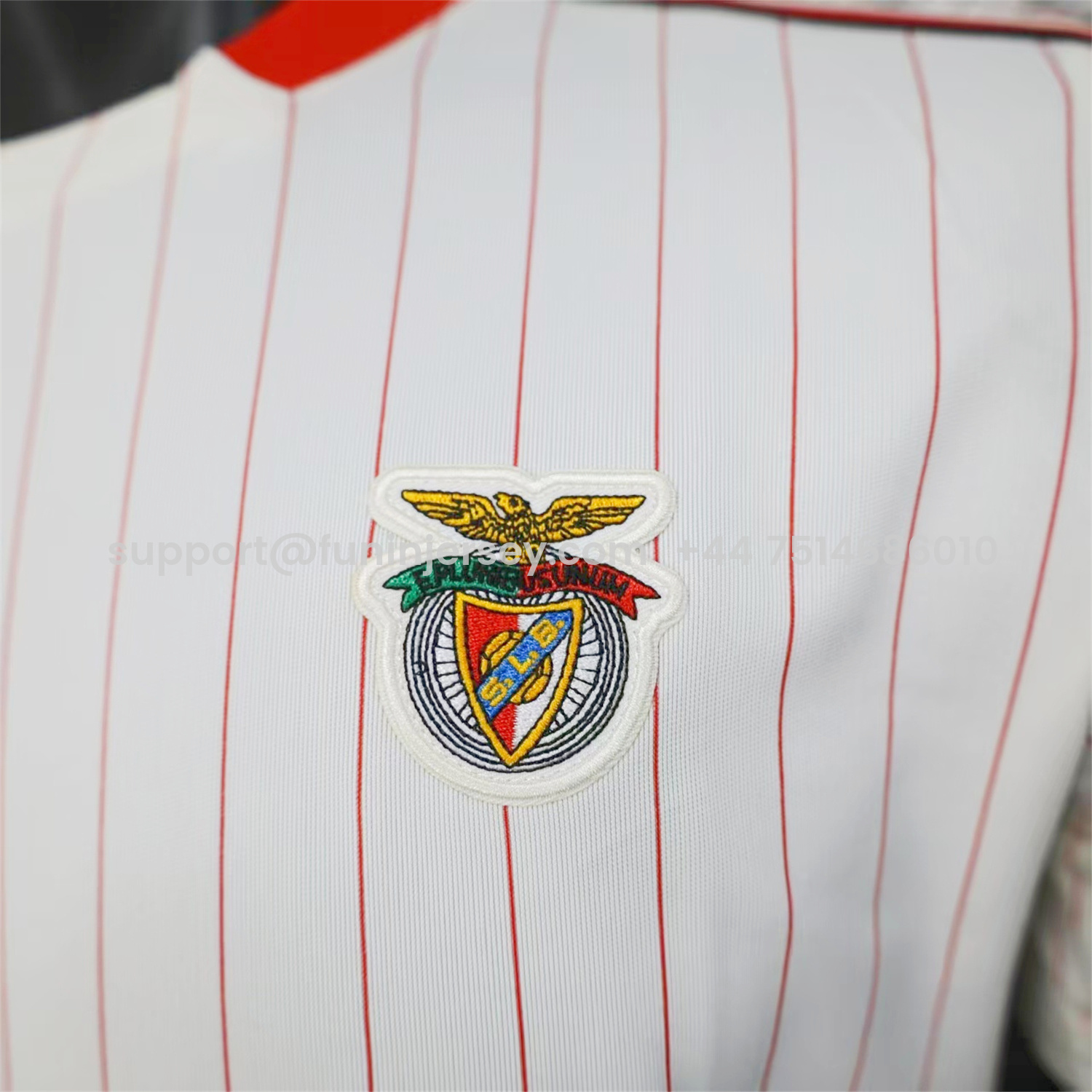 Funinjersey-Benfica 25-26 Trefoil Red Lines White Travel Jersey - Player Version