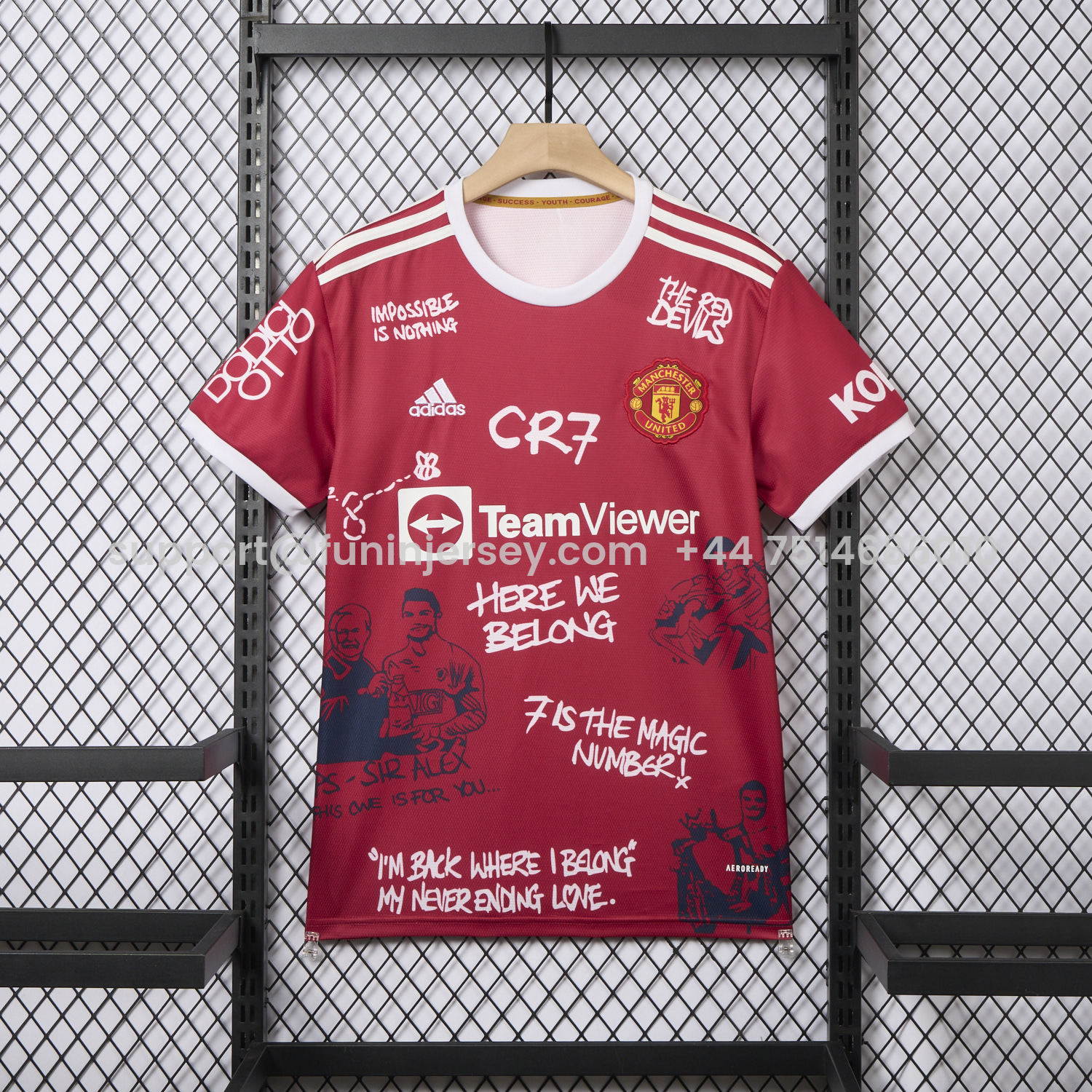 Funinjersey-Retro Manchester United 21-22 Home Ronaldo Graffiti Edition Special Edition Jersey