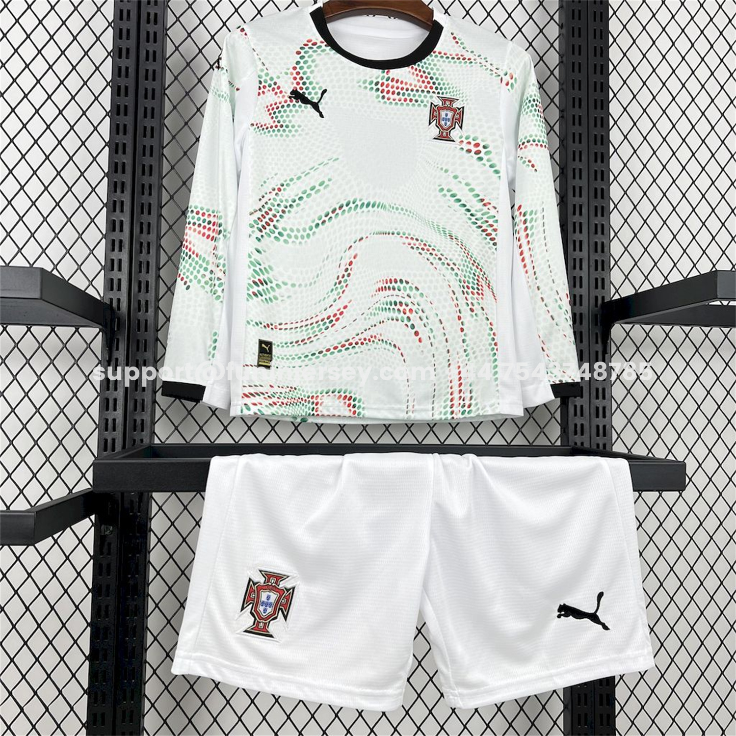 Funinjersey-Portugal 2025-26 Away Long Sleeves Kids Kit