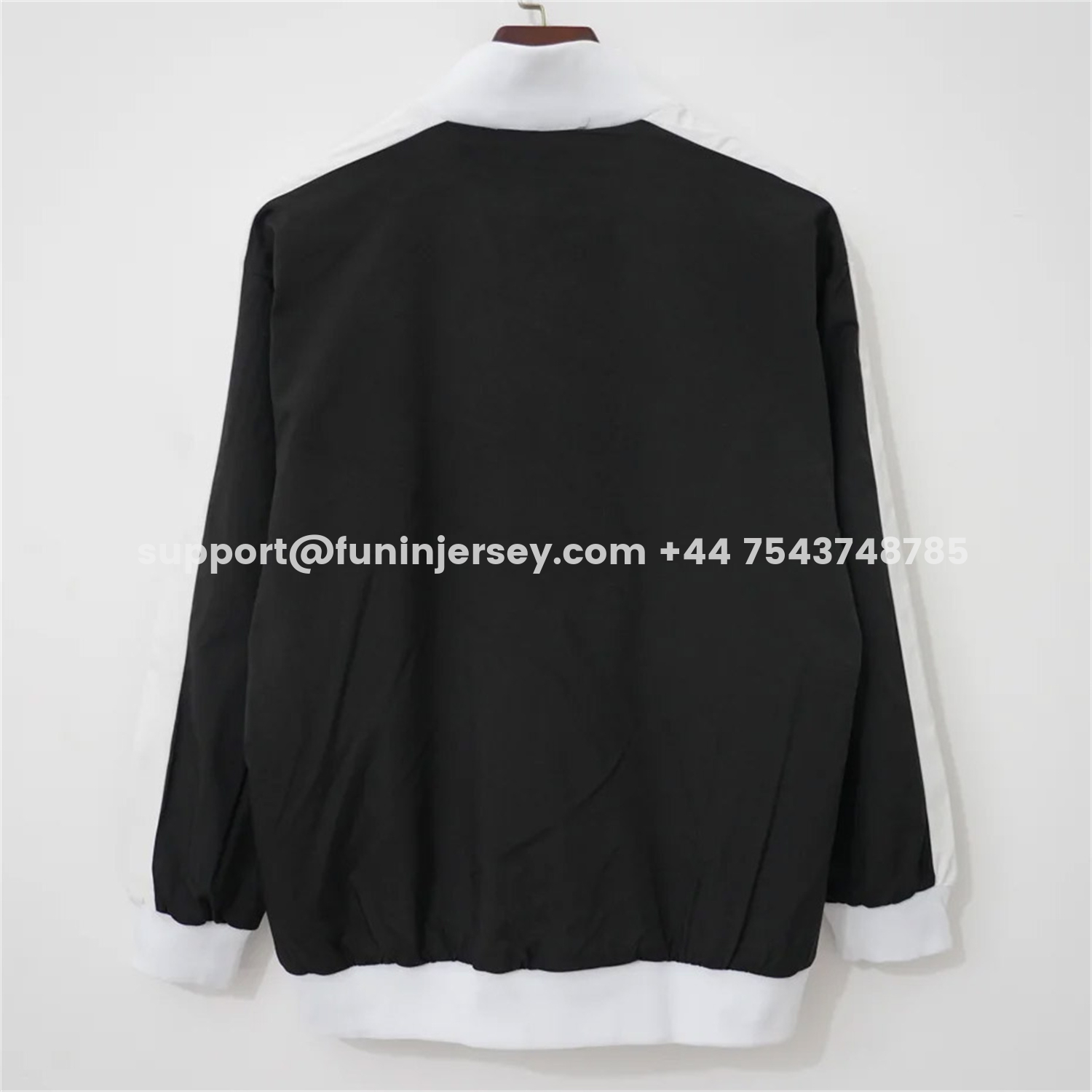Funinjersey-Santos 26-27 Black With White Edges Windbreaker Jacket