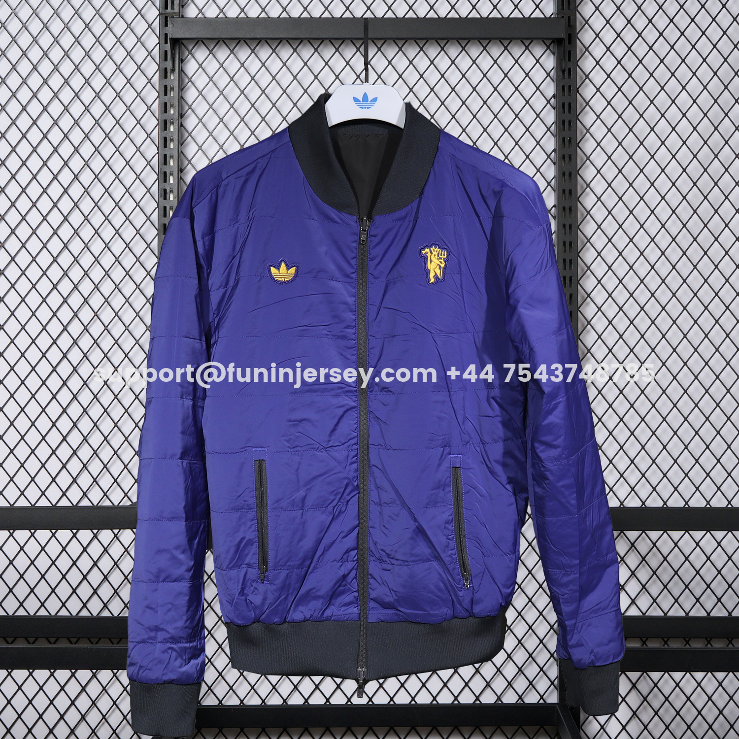 Funinjersey-Manchester United 25-26 Double Sided Reversible Windbreaker - Black & Purple
