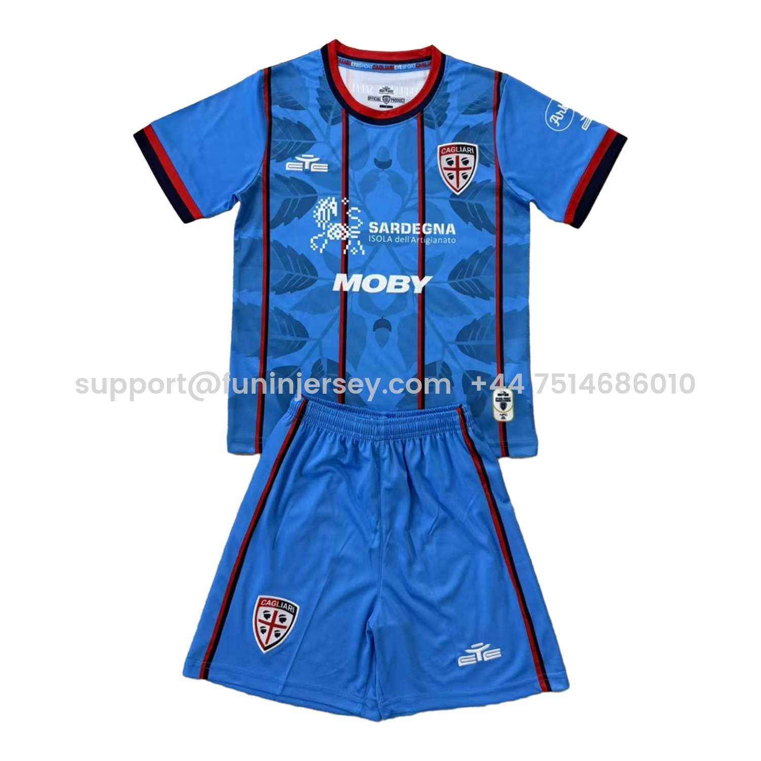Funinjersey-Cagliari Calcio 25-26 Third Men's Adult Jersey Set - Fans Version