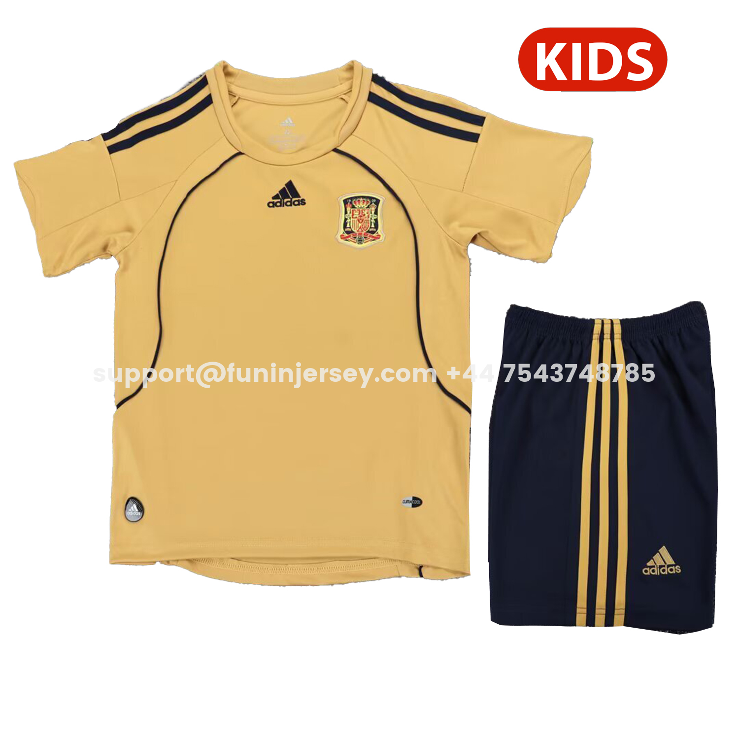 Funinjersey-Retro Spain 2008 Away Kids Kit