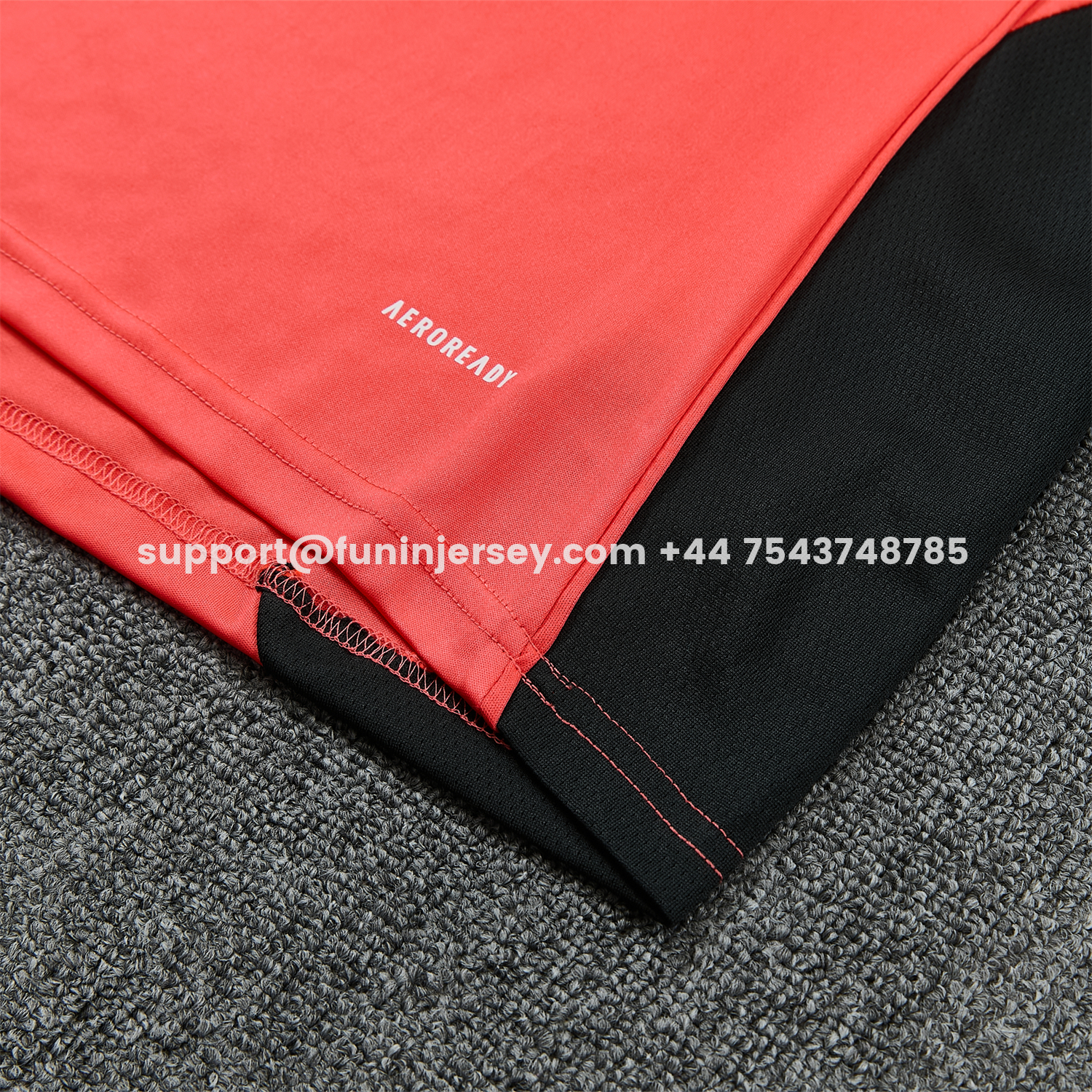 Funinjersey-Bayern Munich 25-26 Short-Sleeve Training Set - Coral With Black Accents Top & Black With Coral Accents Pants