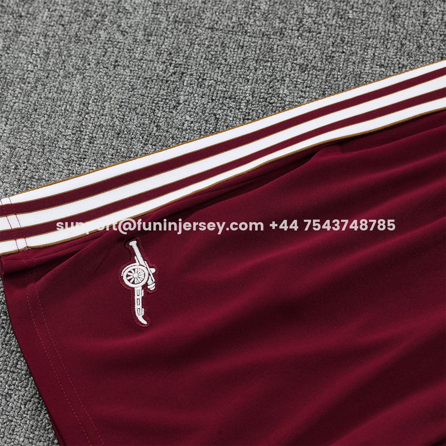 Funinjersey-Arsenal 25-26 Retro Style Vest Training Set - Burgundy With White Stripes Top & Pants