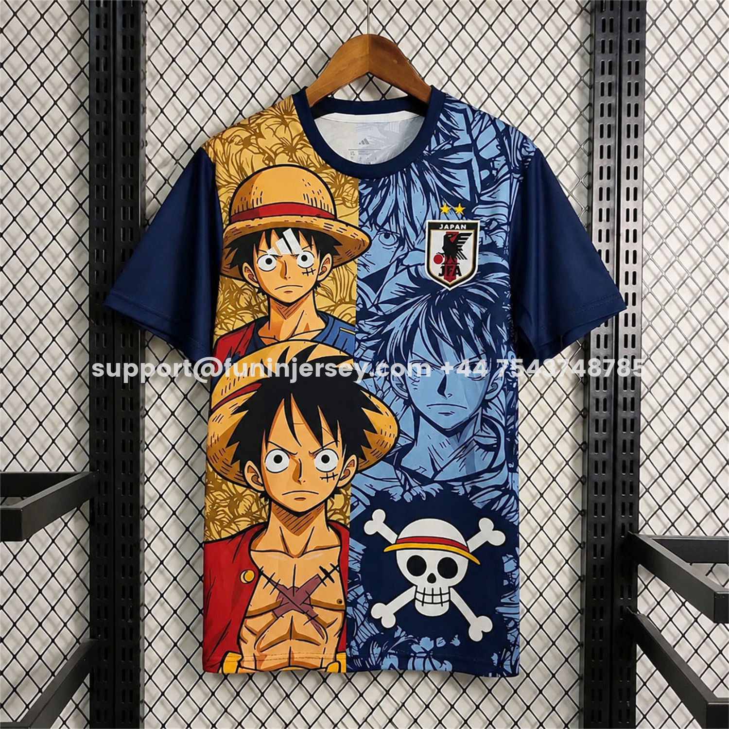 Funinjersey-Japan 2026 Luffy Skull Blue Yellow Special Jersey - Fans Version