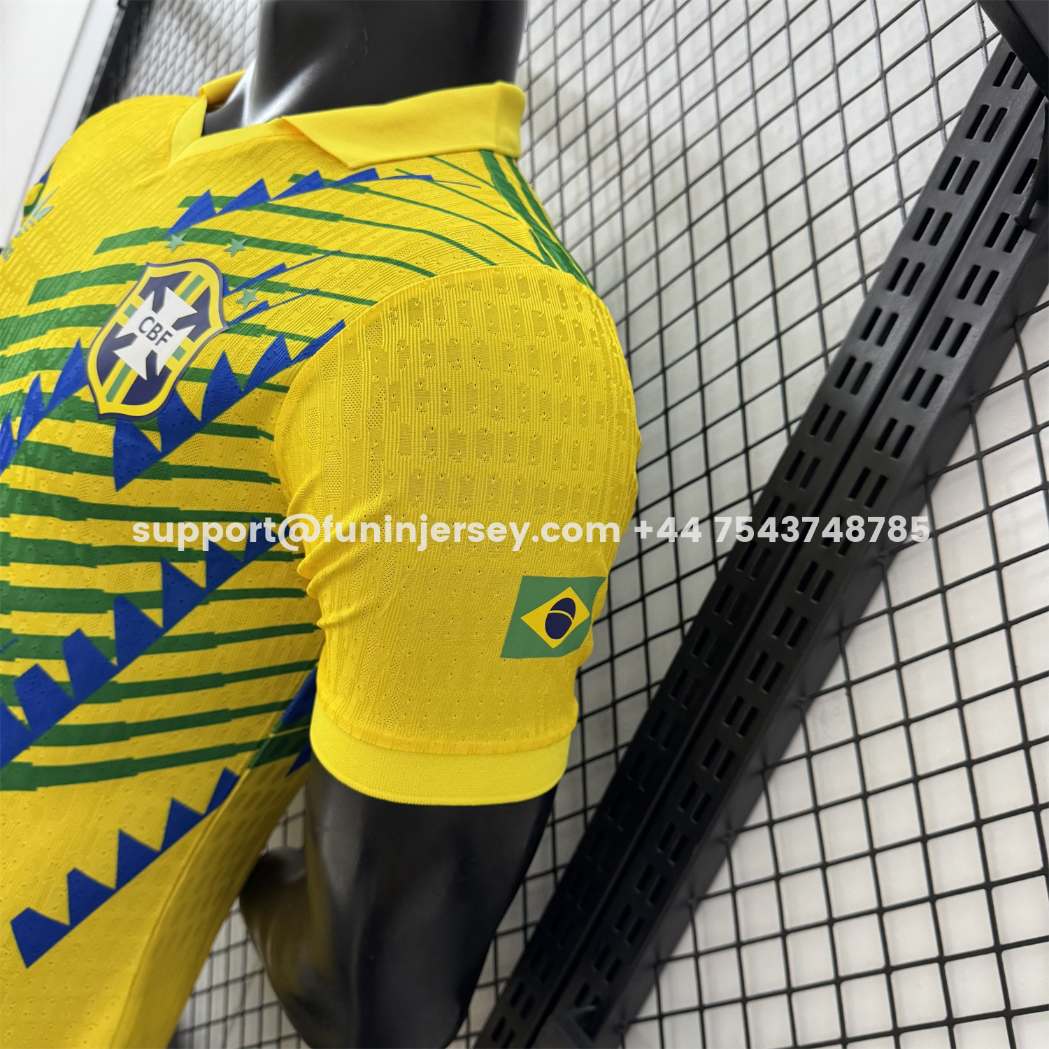 Funinjersey-Brazil 2026 Blue-Green Stripes Yellow Special Jersey - Player Version