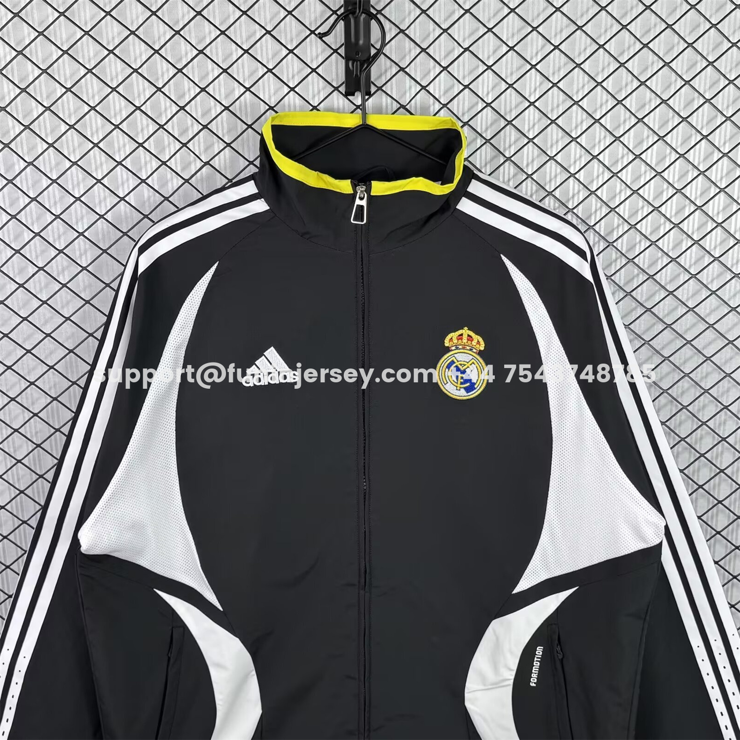 Funinjersey-Retro Real Madrid 2006-07 Windbreaker Jacket - Black And White