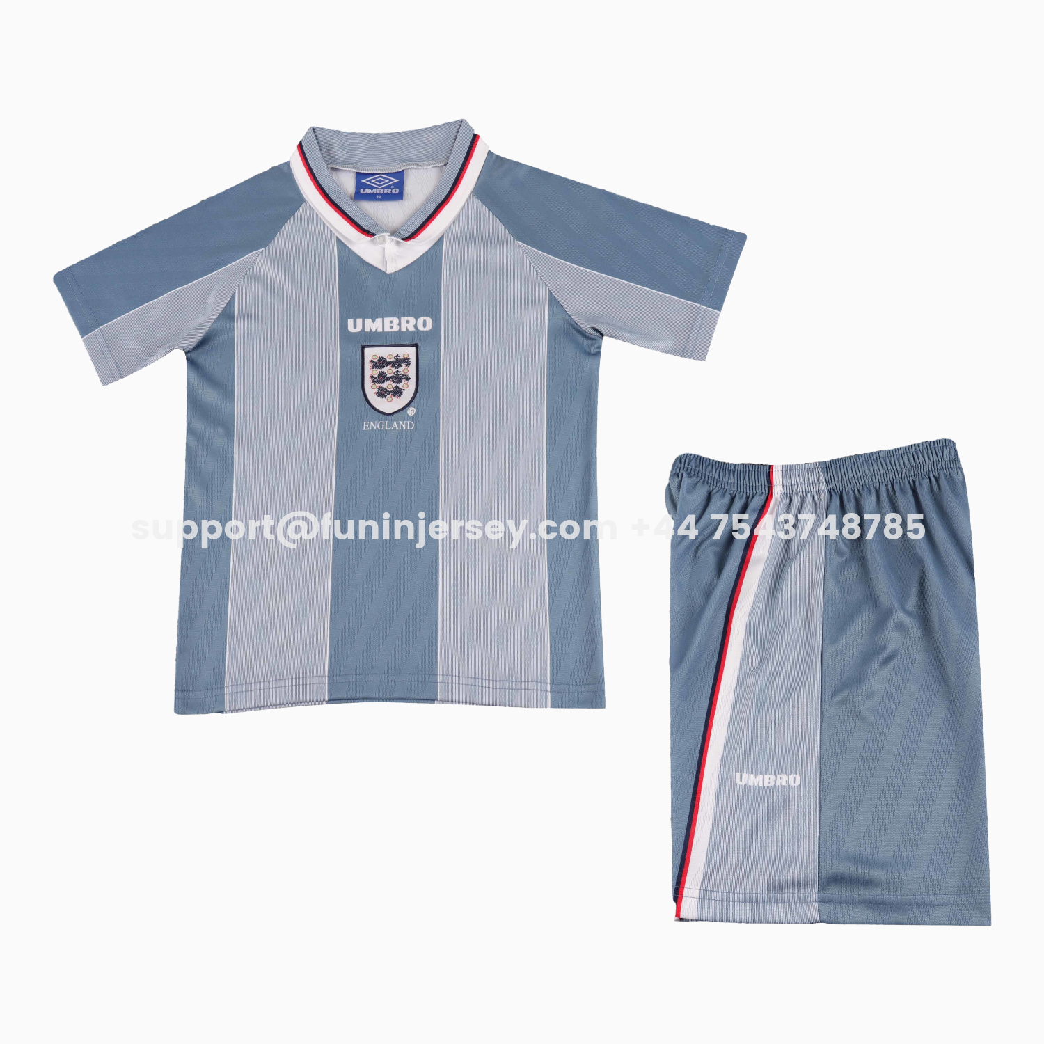 Funinjersey-Retro England 1996 Away Kids Kit