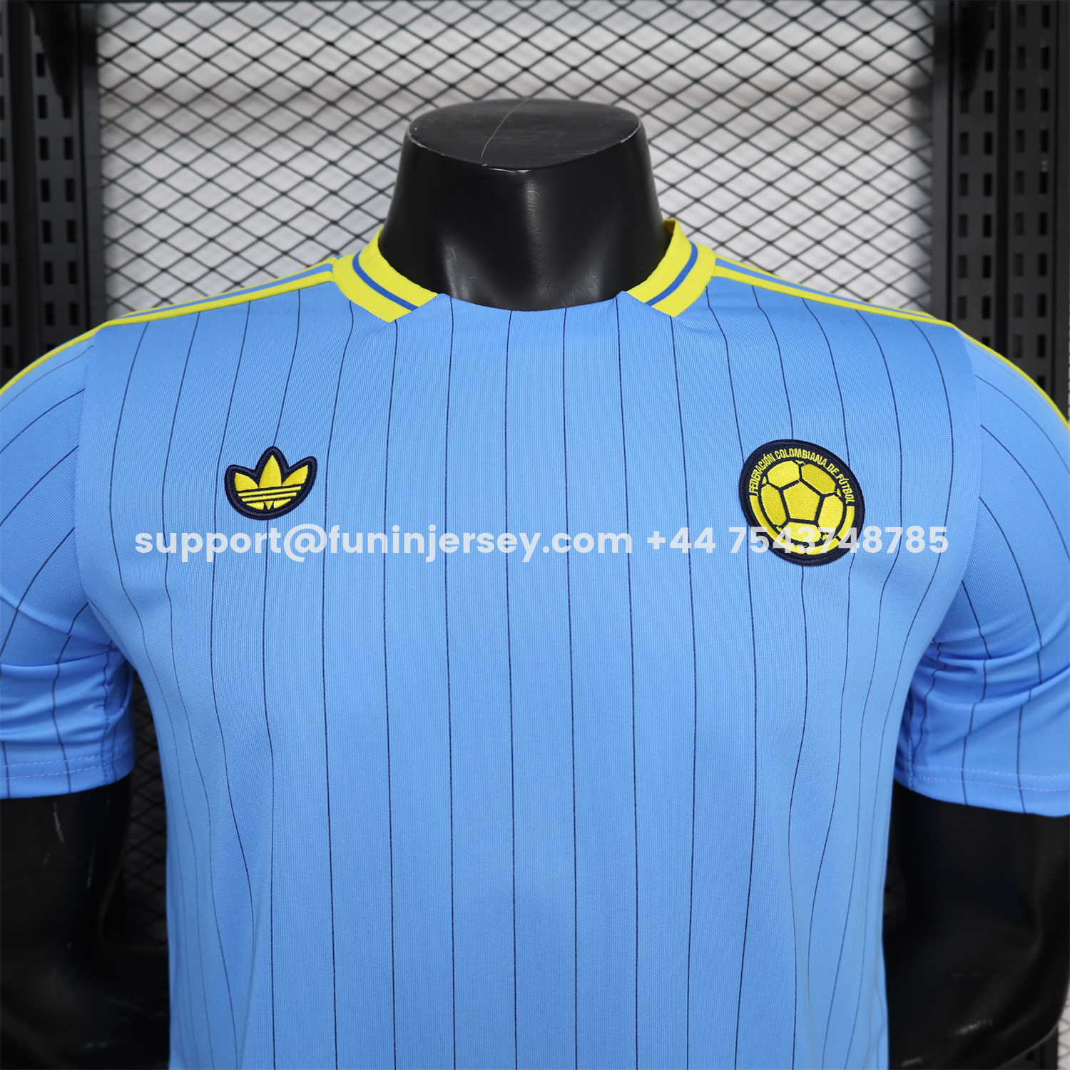 Funinjersey-Colombia 2026 Terrace Icon Retro Casual Style Blue Jersey - Player Version