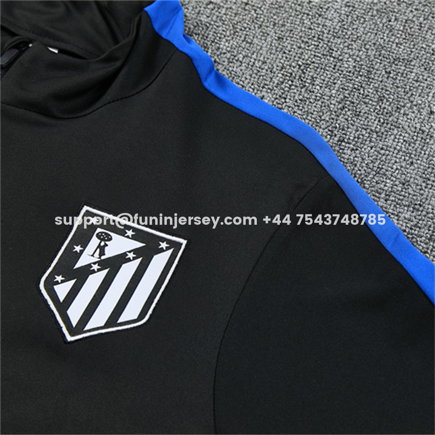 Funinjersey-Atletico Madrid 26-27 Kids Long Sleeve Training Set - Black Top & Black Pants