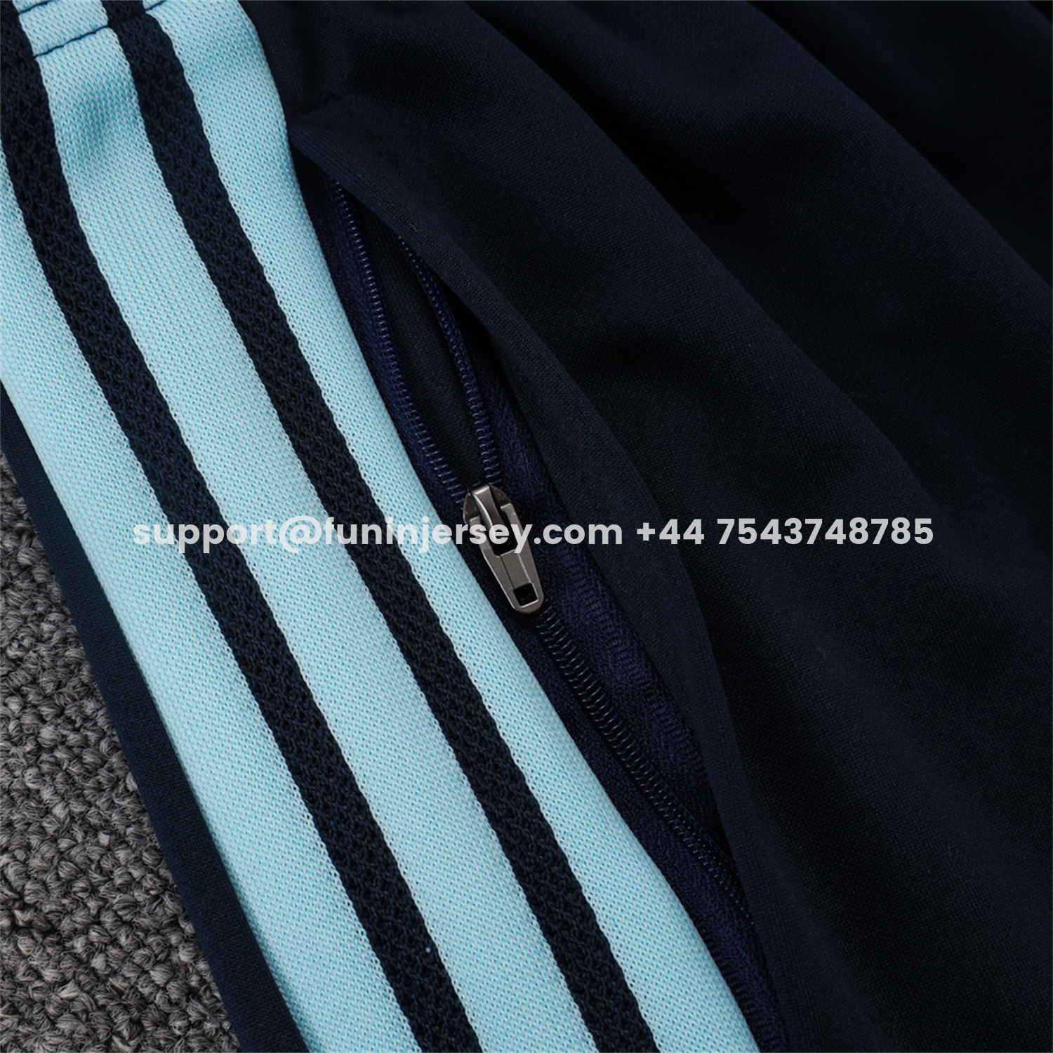 Funinjersey-Argentina 25-26 Windbreaker Training Set - Light Blue Top and Black Pants