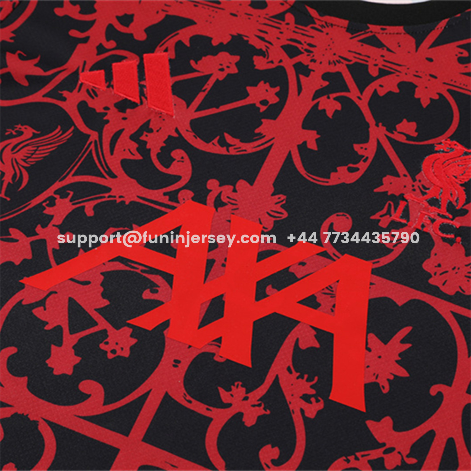 Funinjersey-Liver.pool 25-26 Short-Sleeve Training Set - Red Camouflage Top & Black Shorts