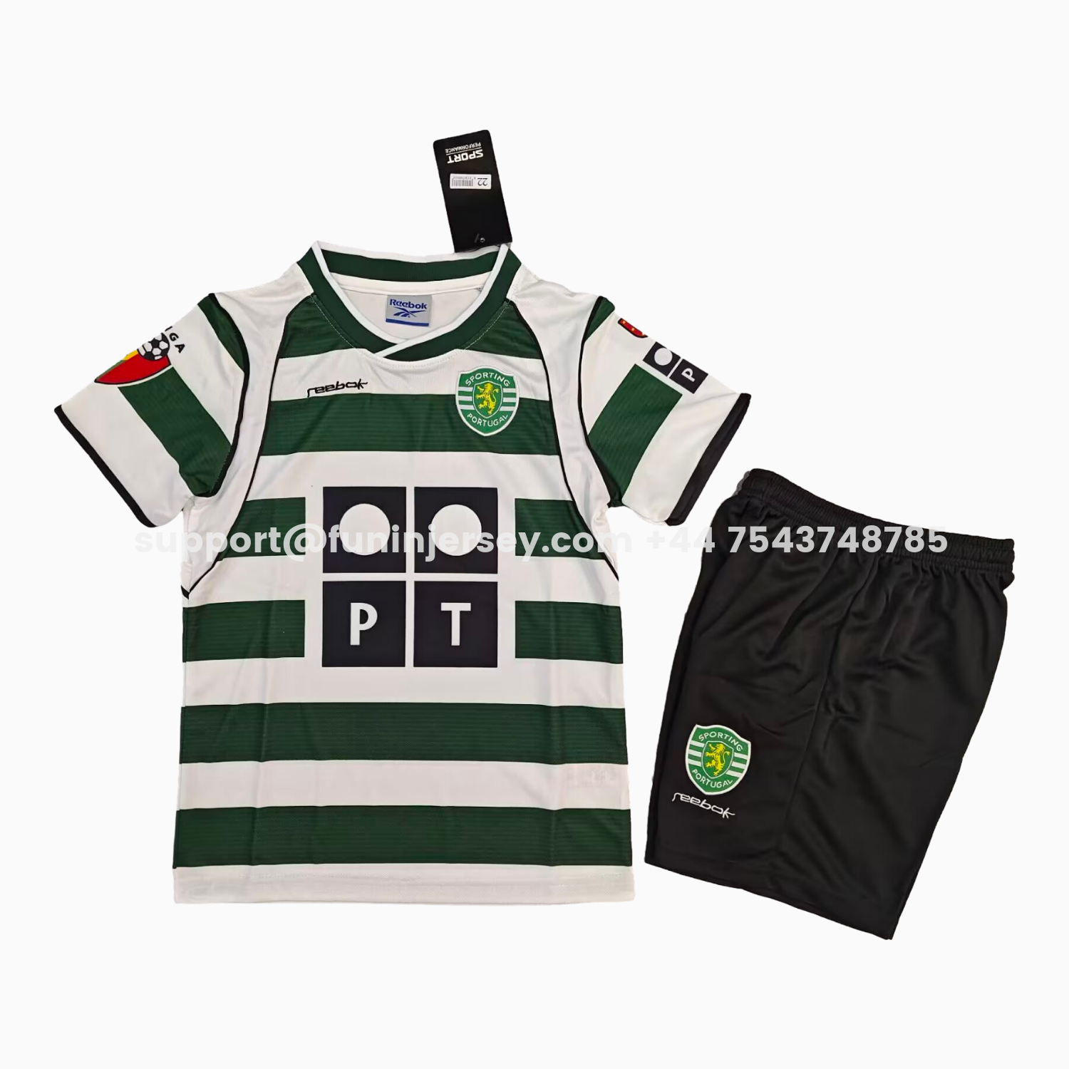 Funinjersey-Retro Sporting CP 2001-02 Home Kids Kit