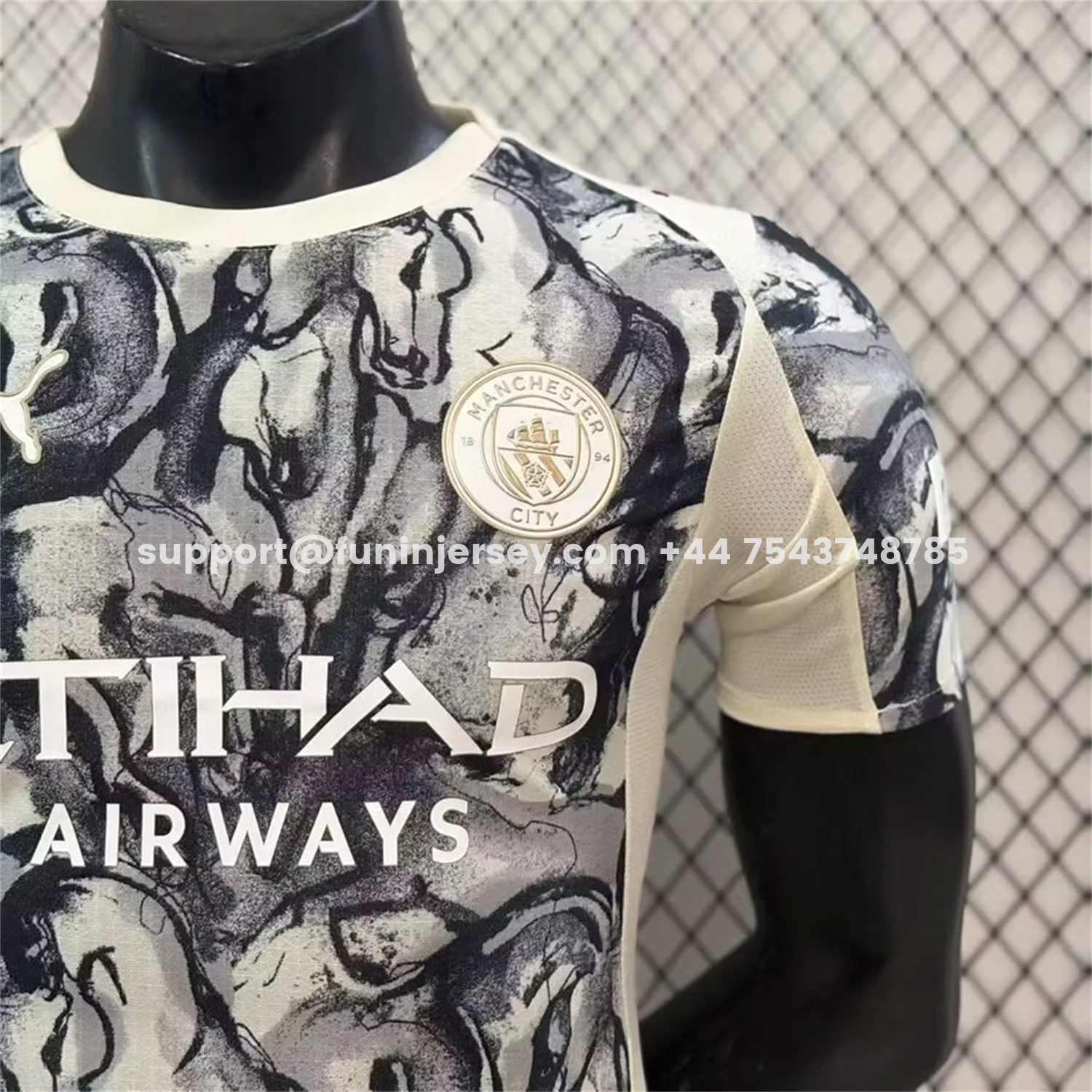 Funinjersey-Manchester City 25-26 Year of the Horse Ink Painting Special Jersey - Player Version