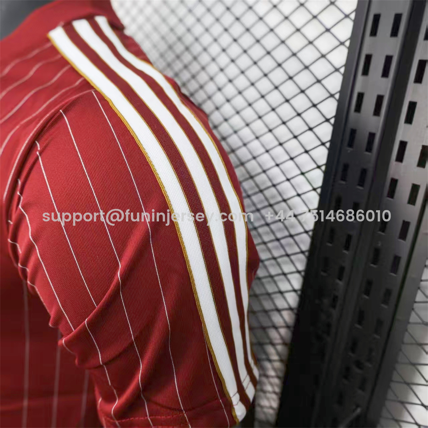 Funinjersey-Arsenal 25-26 Trefoil White Lines Red Travel Jersey - Player Version