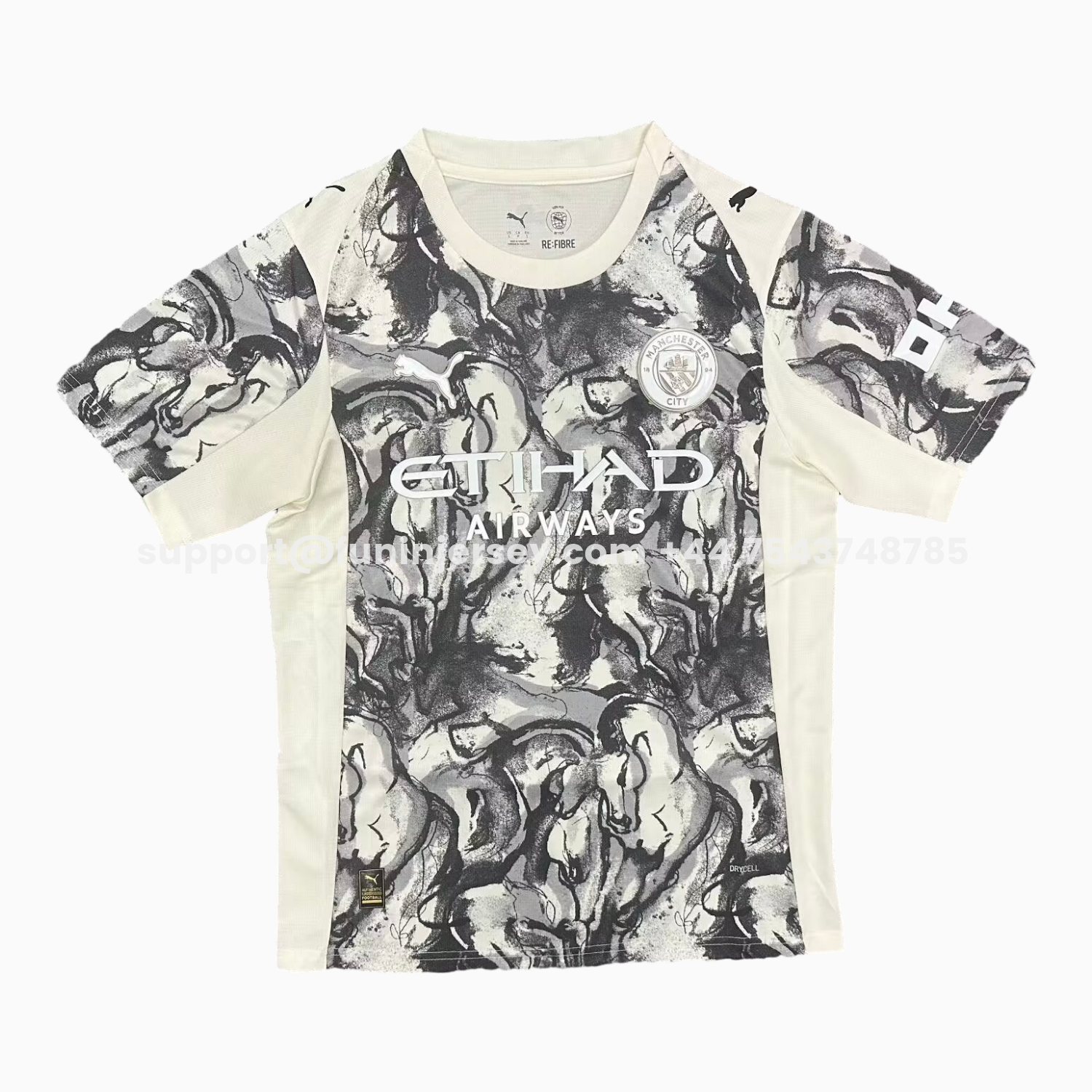 Funinjersey-Manchester City 25-26 Year of the Horse Ink Painting Special Jersey - Fans Version