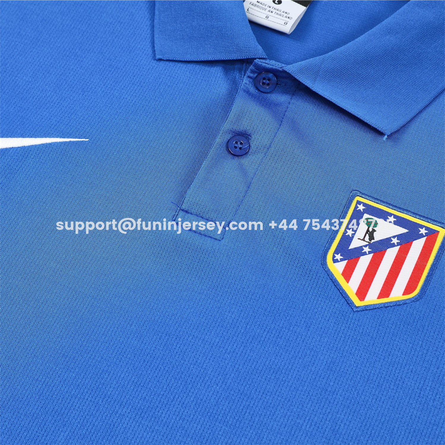 Funinjersey-Atletico Madrid 25-26 POLO Short-Sleeve Training Set - Ocean Blue Top & Deep Blue Pants