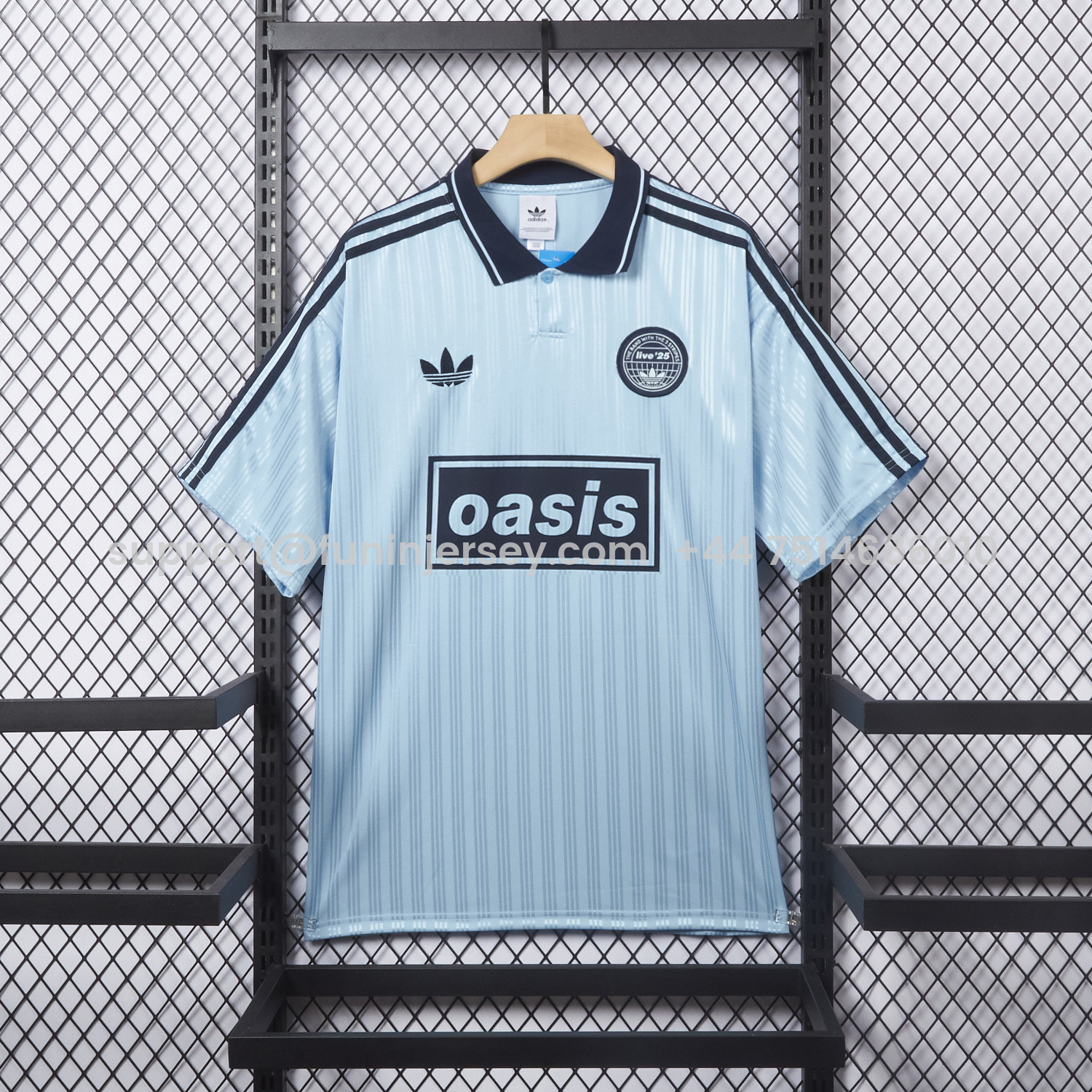 Funinjersey-Bohemian 25-26 Oasis Originals Tour Light Blue Jersey With Number 25 - Fans Version