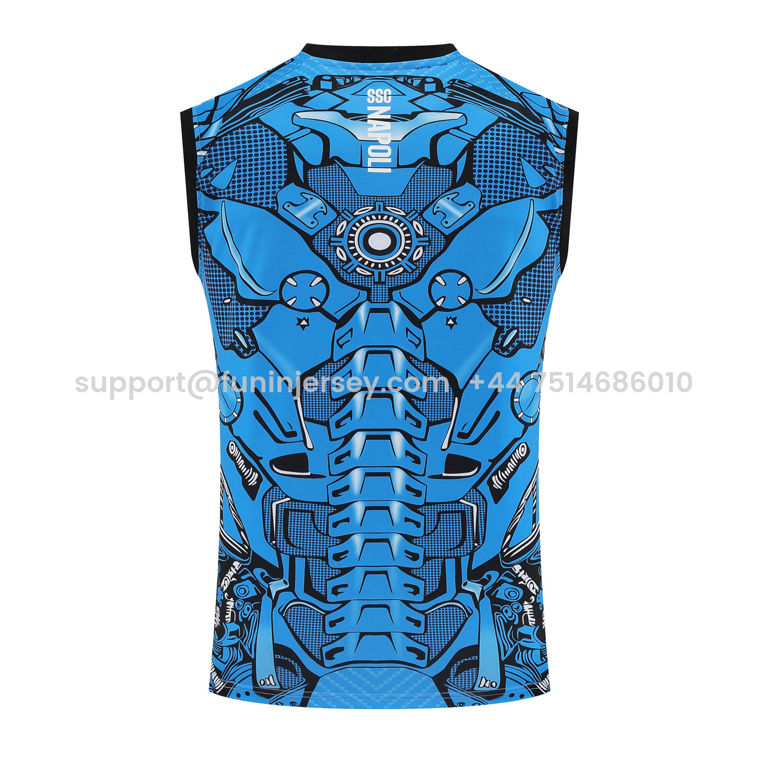 Funinjersey-Napoli 25-26 Vest Training Set - Blue Mecha Vest & Black Shorts