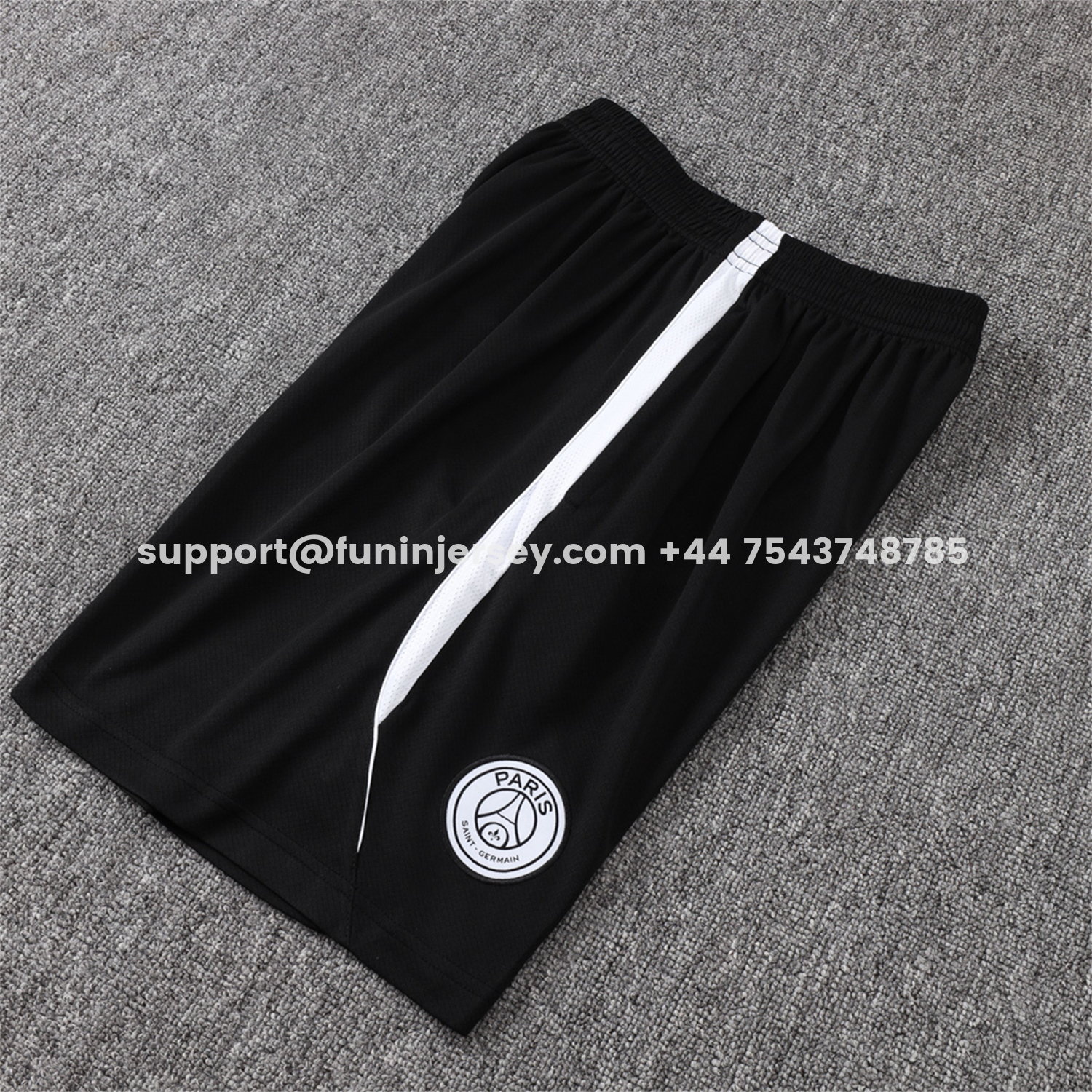 Funinjersey-Paris Saint-Germain PSG 26-27 Short-Sleeve Training Set - White Border Black Top & Shorts