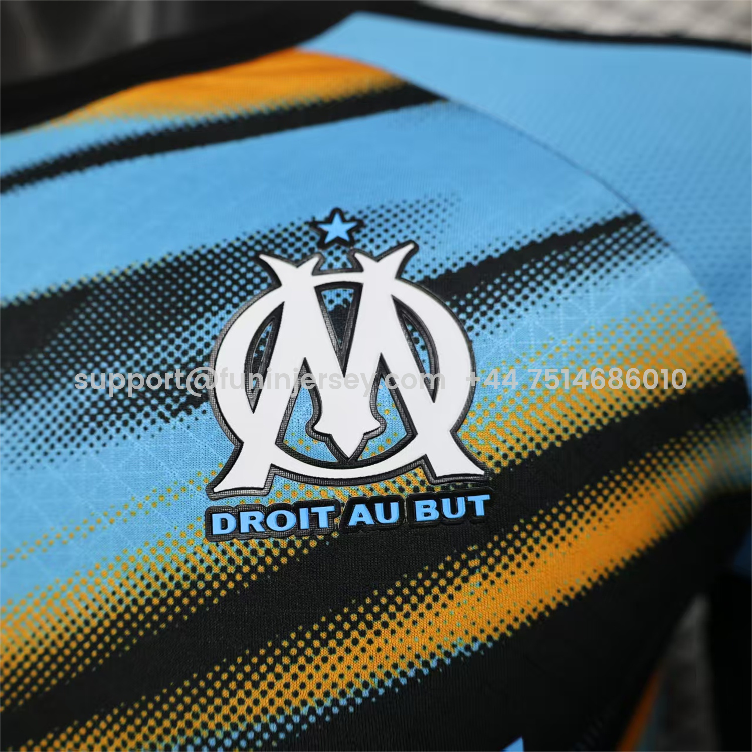 Funinjersey-Marseille 25-26 Blue Orange Gradient Training Jersey - Player Version