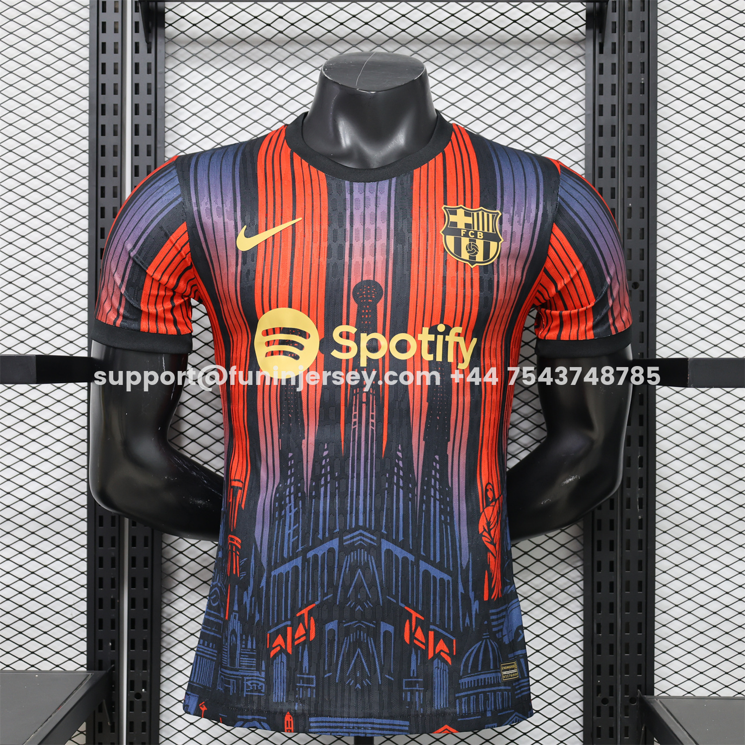 Funinjersey-Barcelona 26-27 Grey With Red Special Jersey - Player Version
