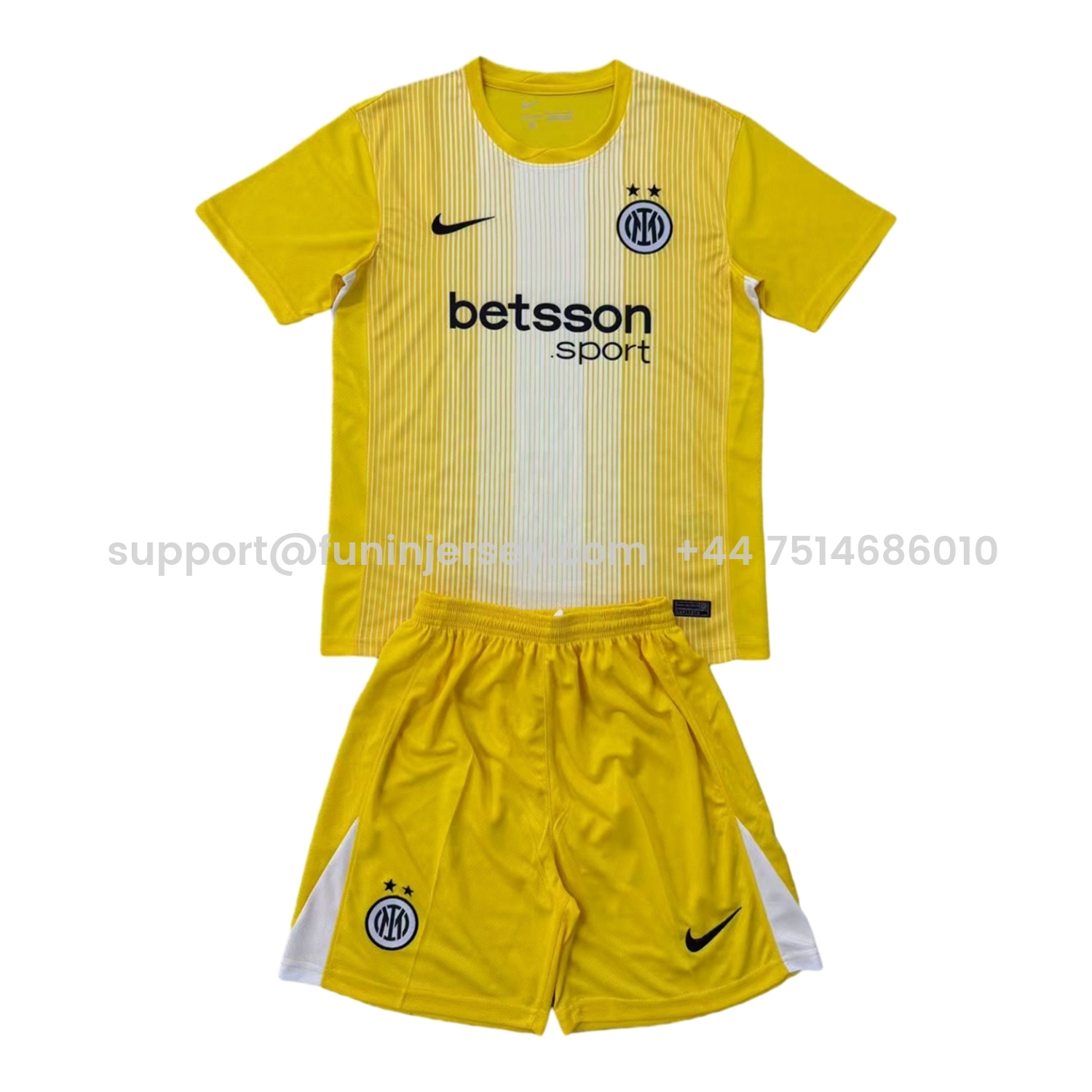 Funinjersey-Inter Milan 25-26 Yellow Goalkeeper Men's Adult Jersey Set - Fans Version