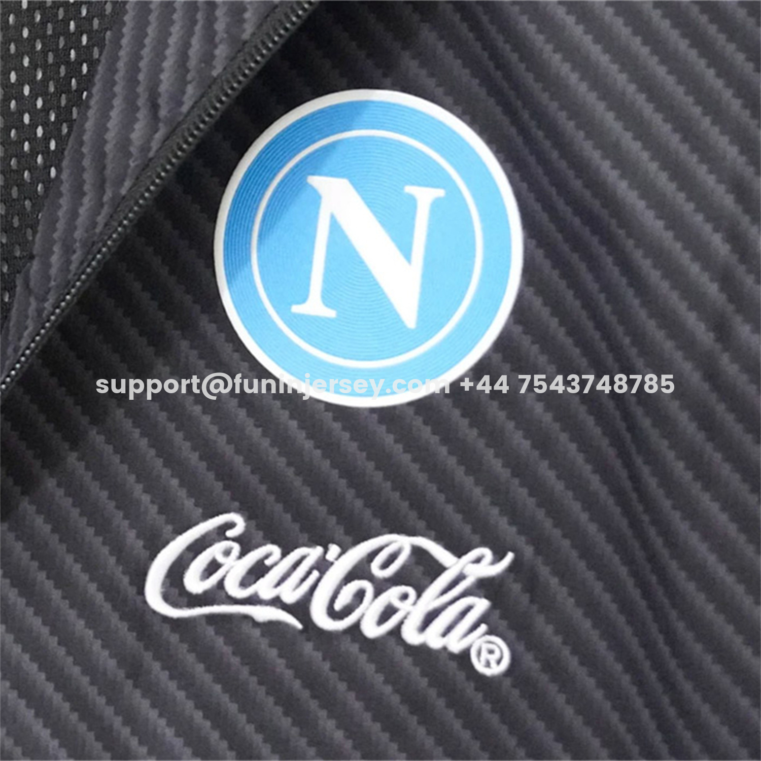 Funinjersey-Napoli 25-26 Black With Blue Stripes Windbreaker Jacket