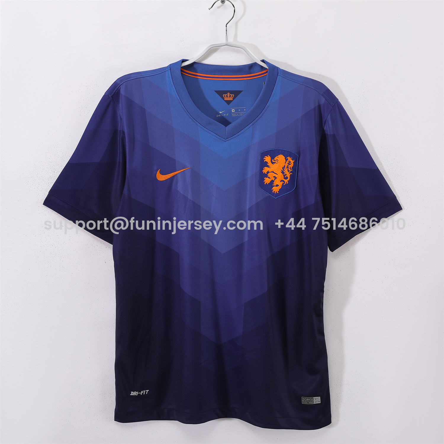 Funinjersey-Retro Netherlands 2014 Away Blue Jersey