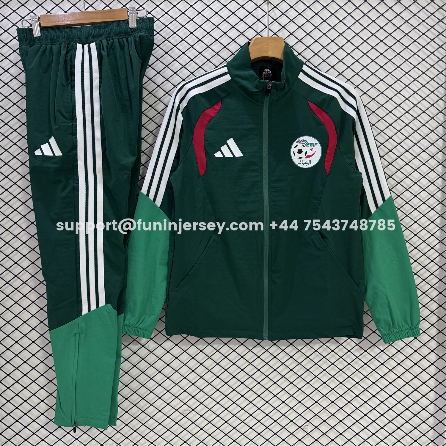 Funinjersey-Algeria 2026 Windbreaker Training Set - Deep Green Top and Pants