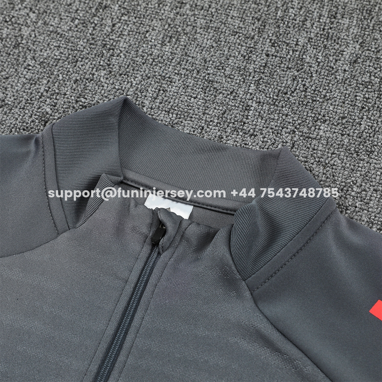 Funinjersey-Bayern Munich 25-26 Long Sleeves Training Set - Dark Grey And Red Top & Pants