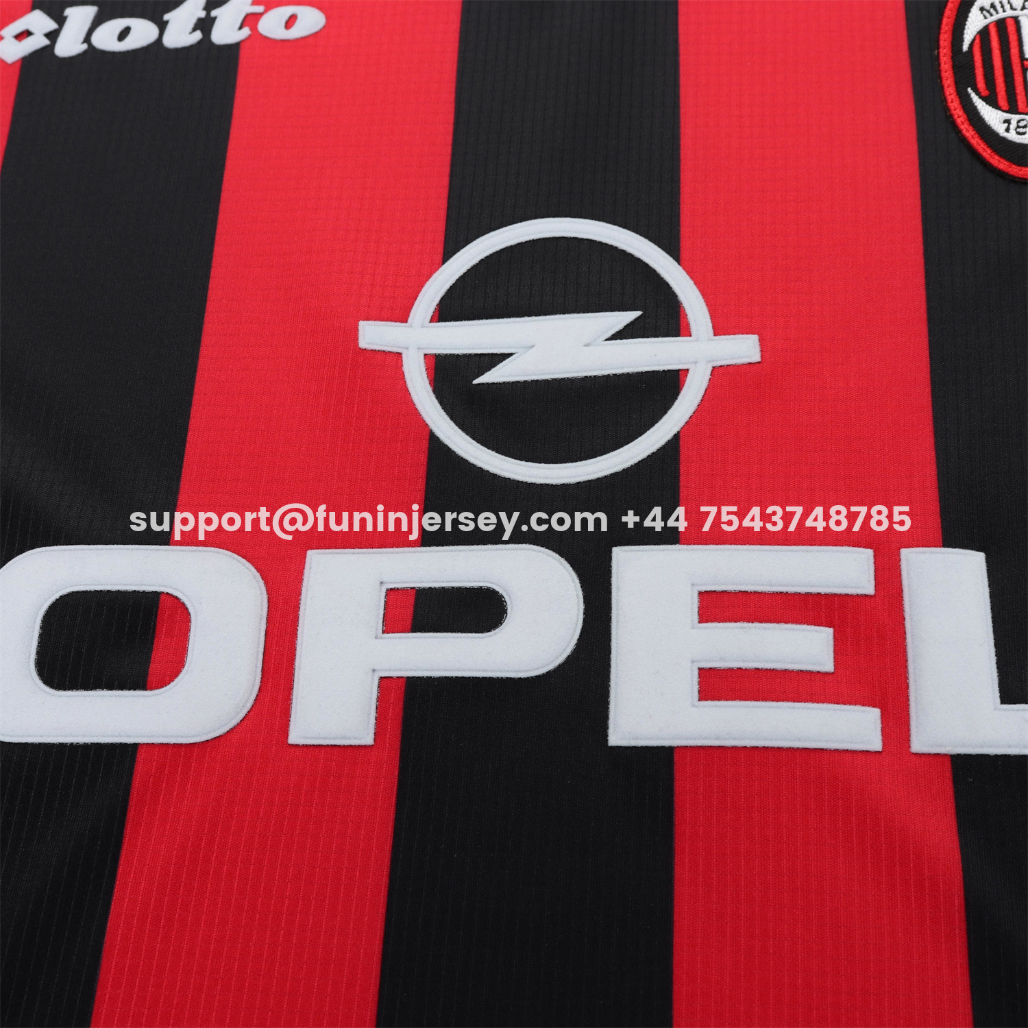 Funinjersey-Retro AC Milan 1997-98 Home Kids Kit