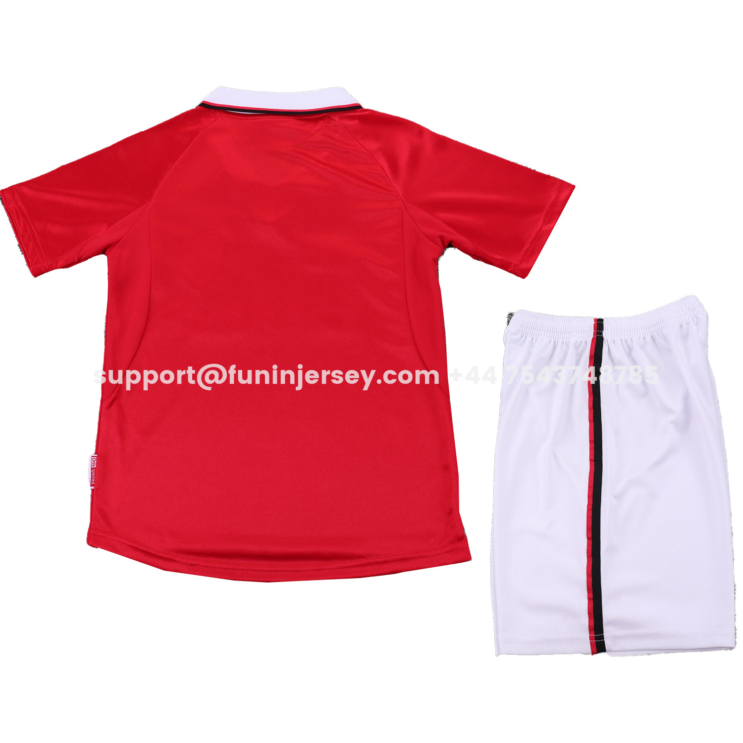 Funinjersey-Retro Manchester United 1999-00 Home Kids Kit