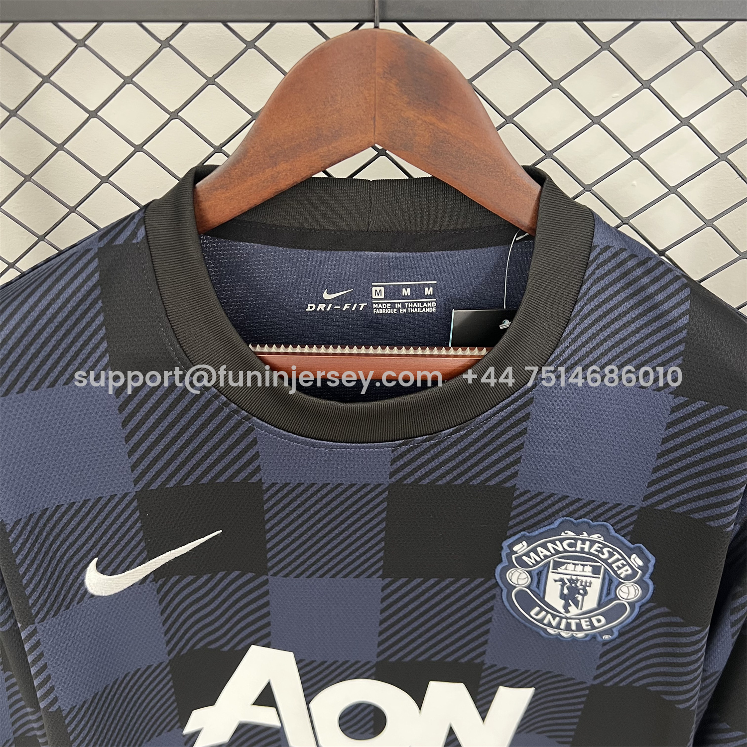 Funinjersey-Retro Manchester United 13-14 Away Long Sleeves Jersey