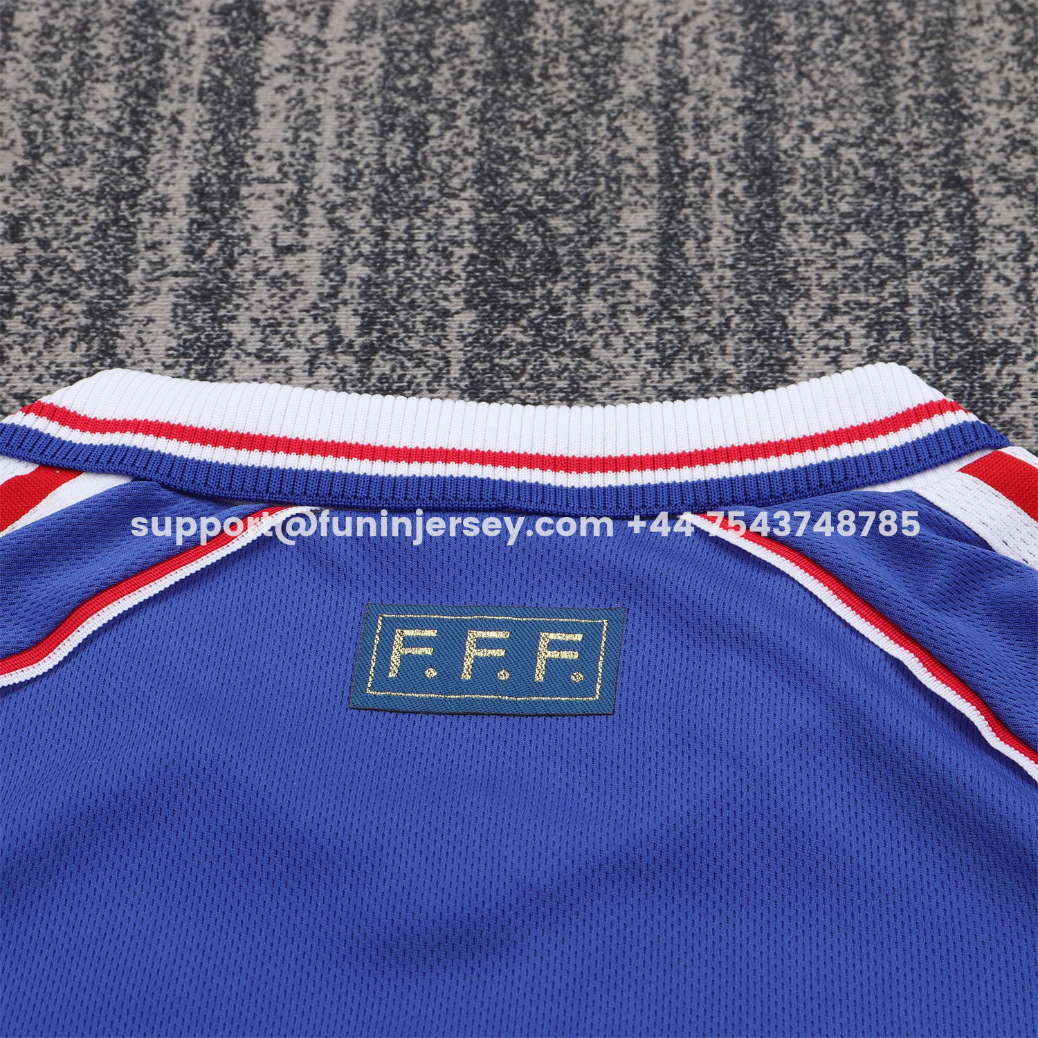 Funinjersey-Retro France 1998 Home Long Sleeves Kids Kit