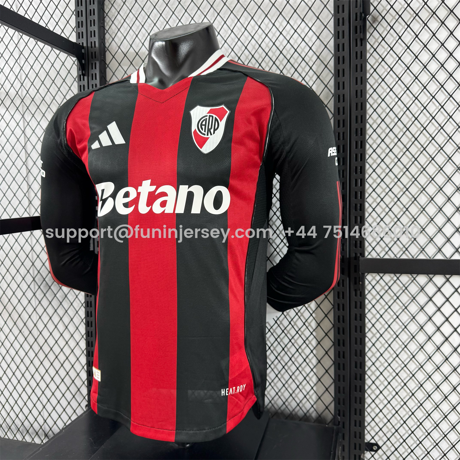 Funinjersey-River Plate 25-26 Away Long Sleeves Jersey - Player Version