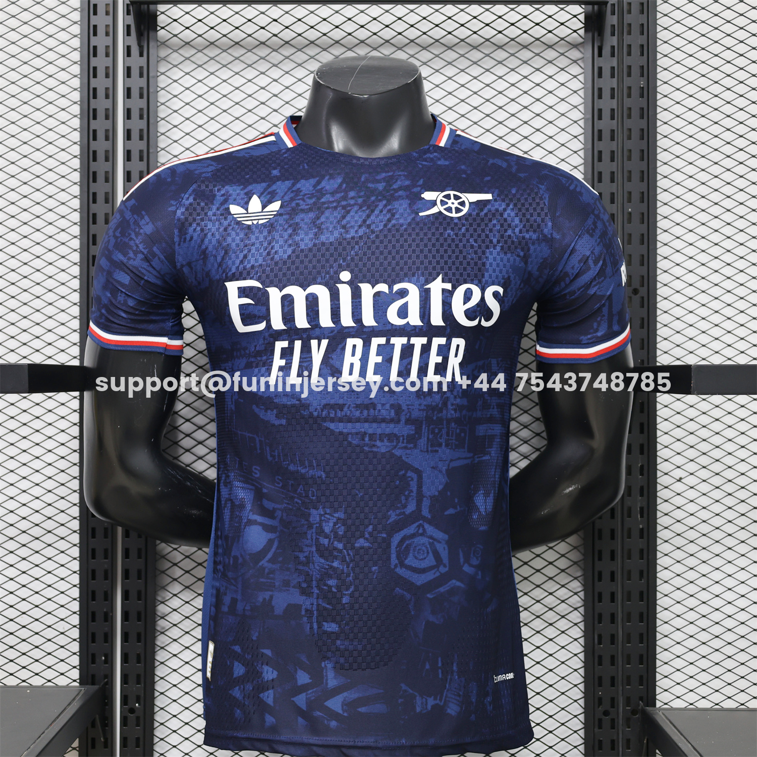 Funinjersey-Arsenal 26-27 Dark Blue Digital Pattern Cannon Special Edition Jersey - Player Version