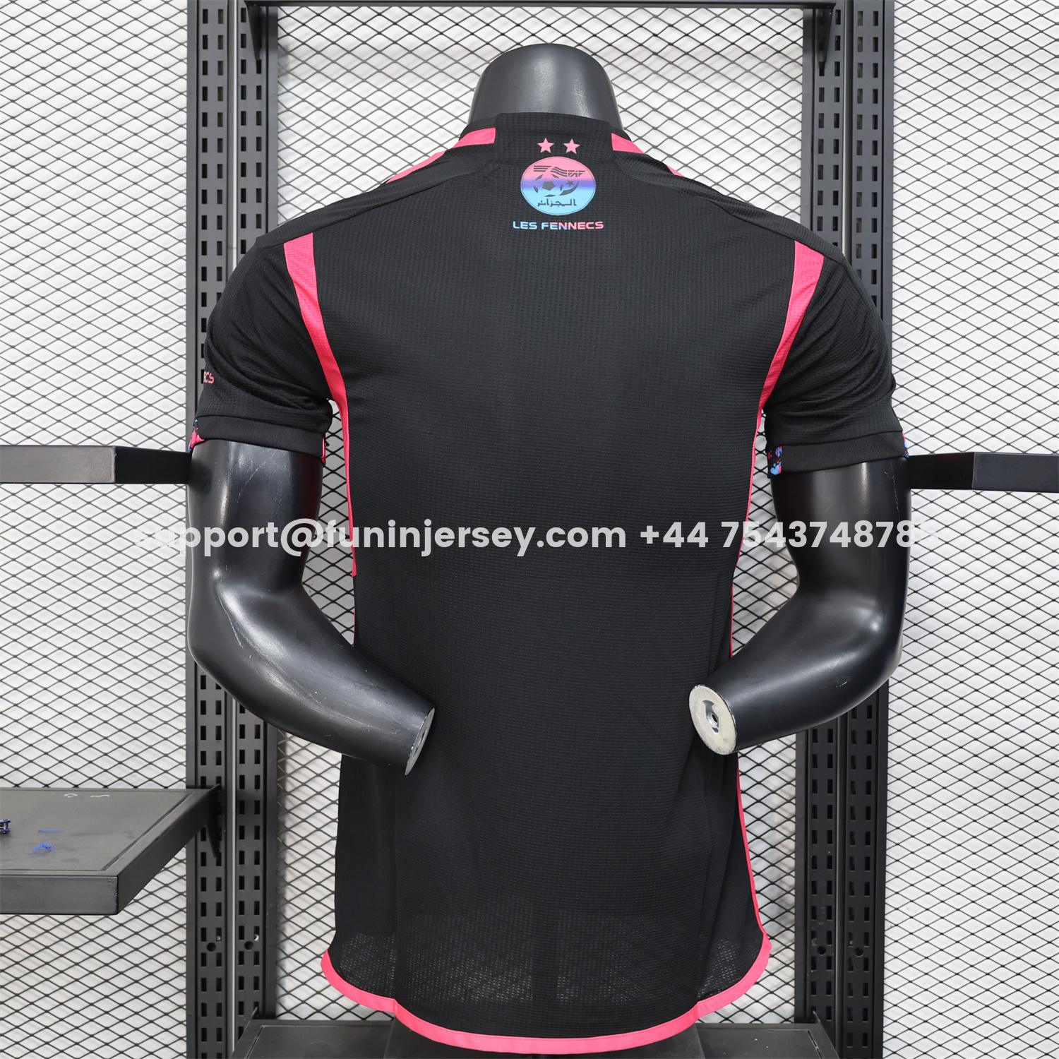 Funinjersey-Algeria 25-26 Pure Black with Fluorescent Green Powder Advertising Jersey - Player Version