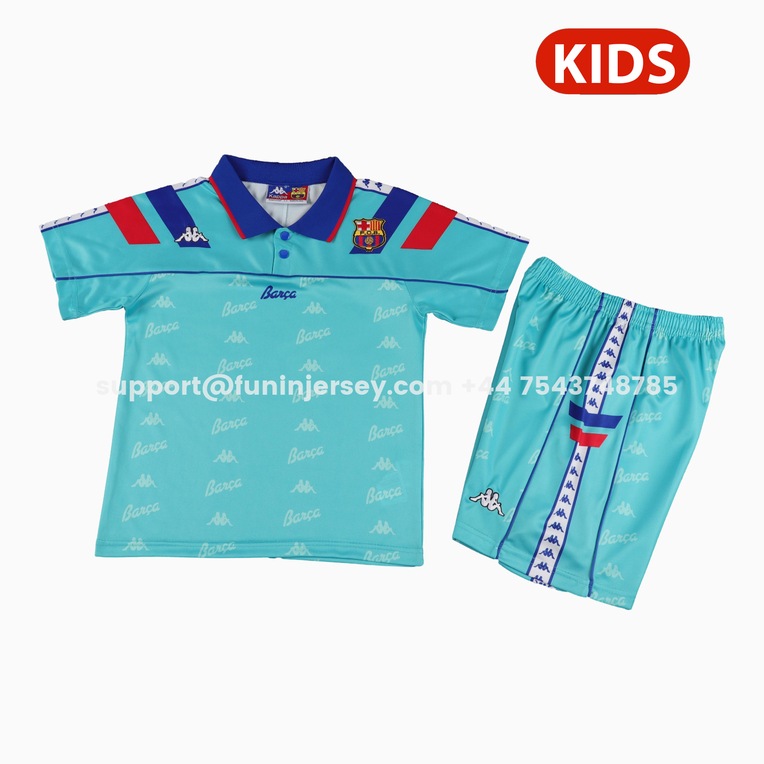 Funinjersey-Retro Barcelona 1992-95 Away Kids Kit