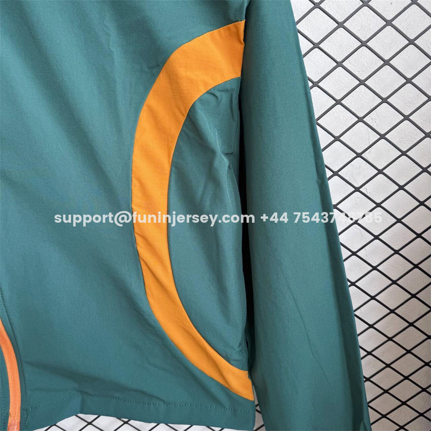 Funinjersey-Ivory Coast 2026 Windbreaker Training Set - Green With Orange Top and Pants