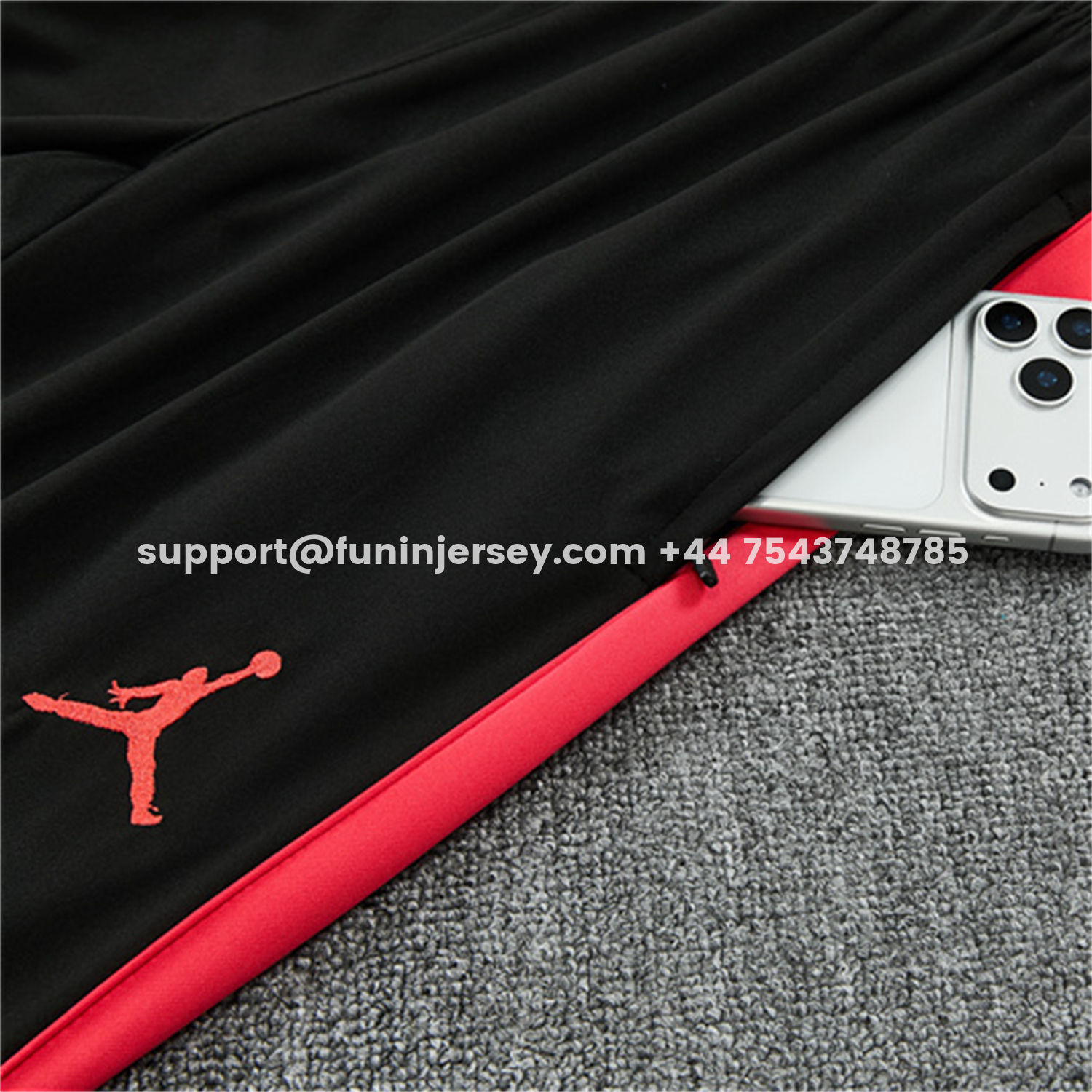 Funinjersey-Brazil X JD 2026 Long Sleeves Training Set - Black Top And Black Orange Pants