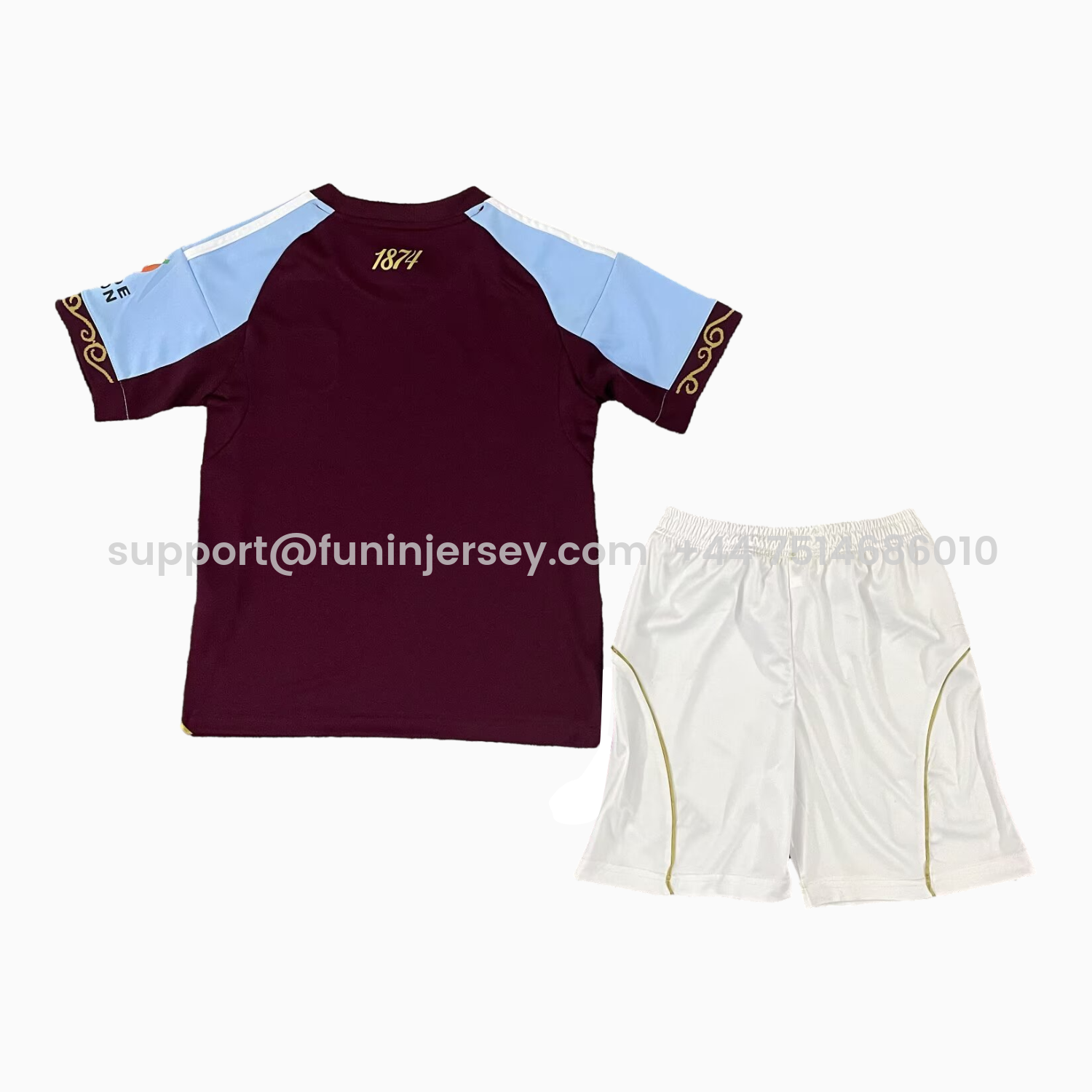Funinjersey-Aston Villa 25-26 Home Unsponsored Kids Kit
